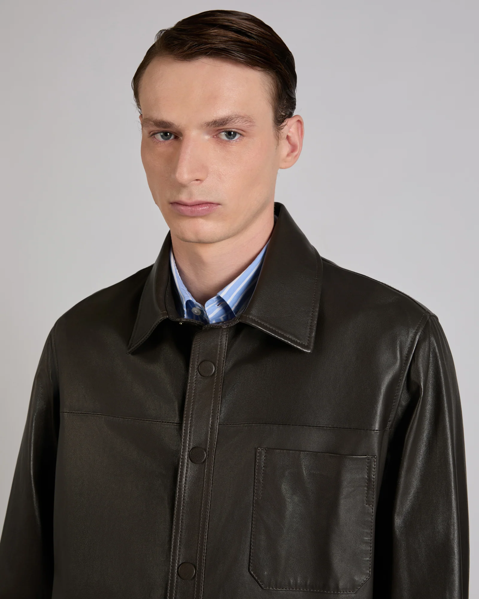 Leather overshirt - Image 4