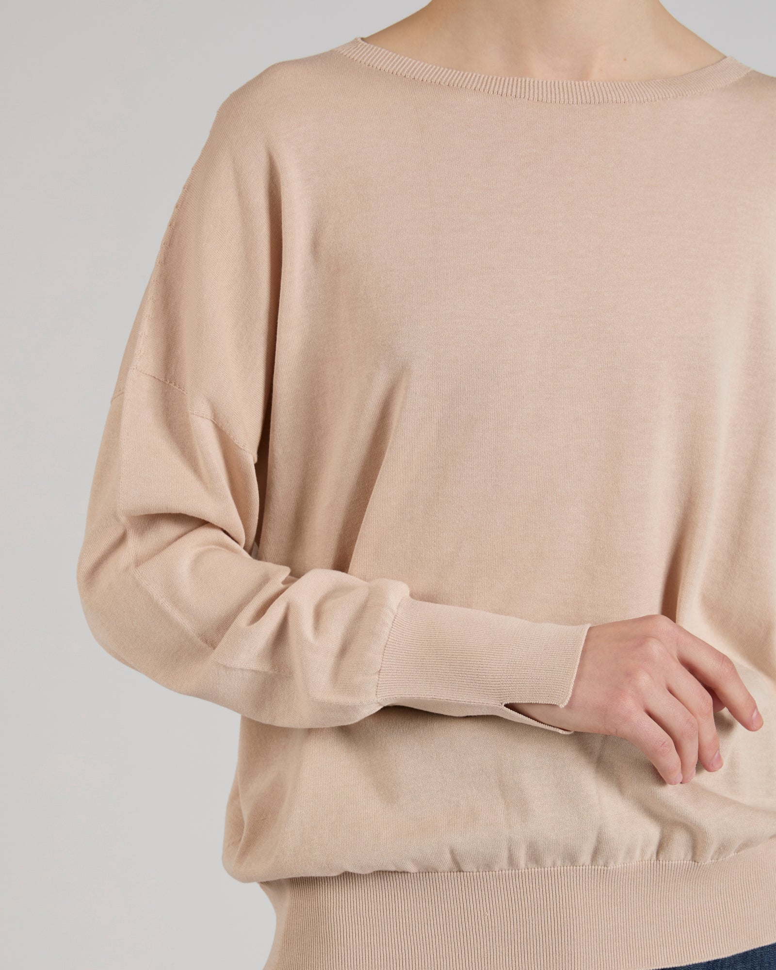 Oversized cotton and silk jumper - Image 4