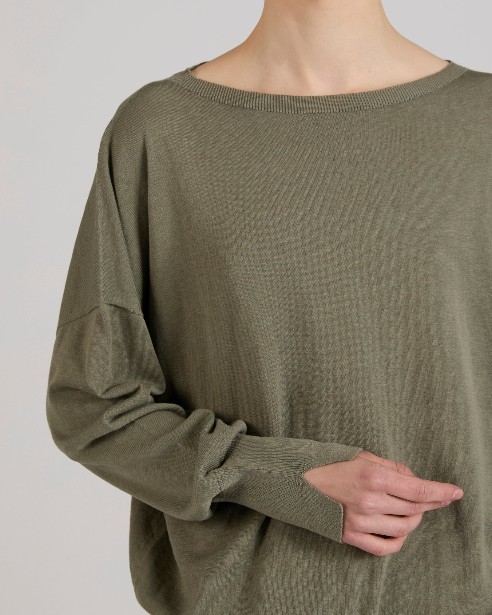 Oversized cotton and silk jumper - Image 4