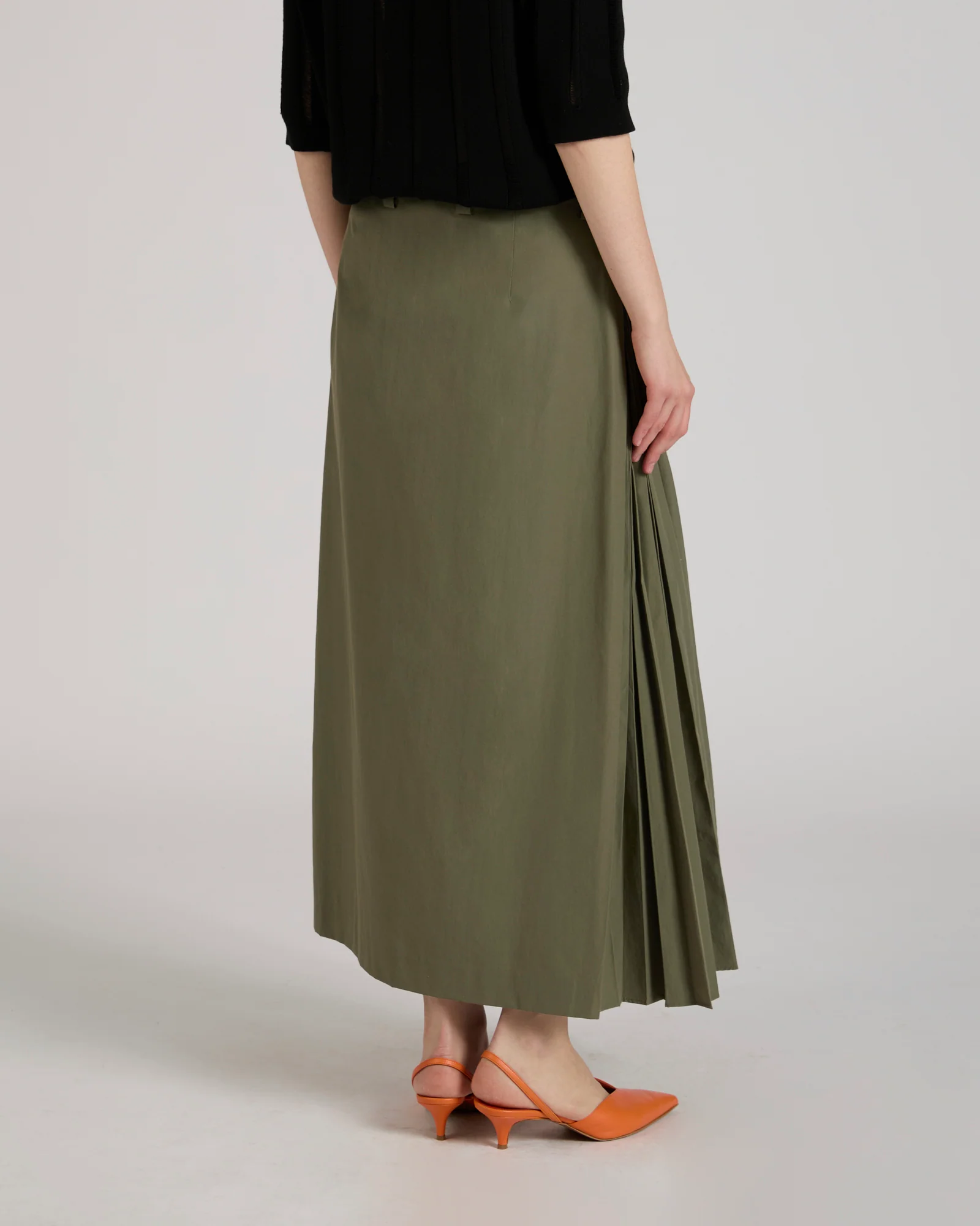 Pencil skirt in cotton and technical fabric - Image 3