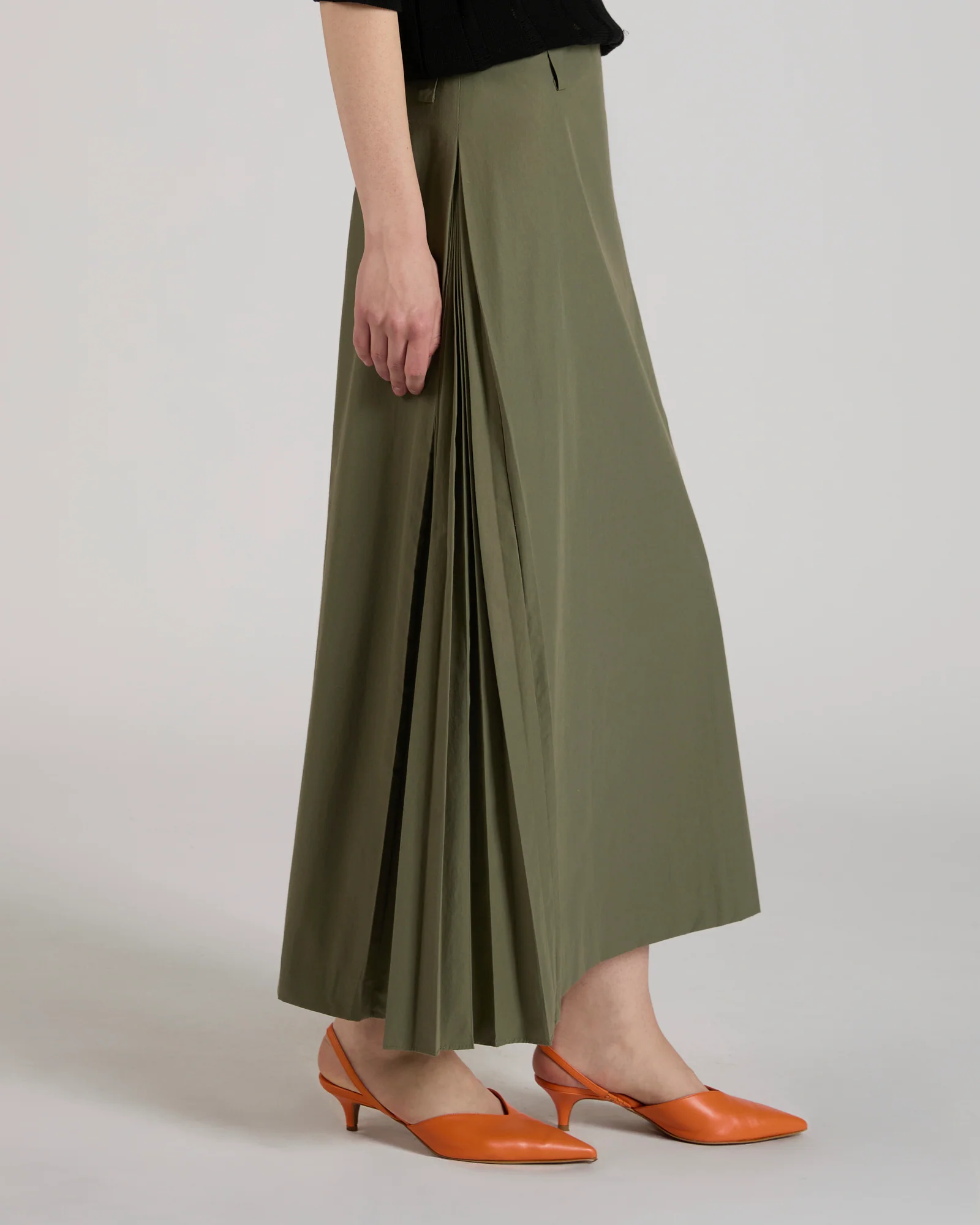 Pencil skirt in cotton and technical fabric - Image 4