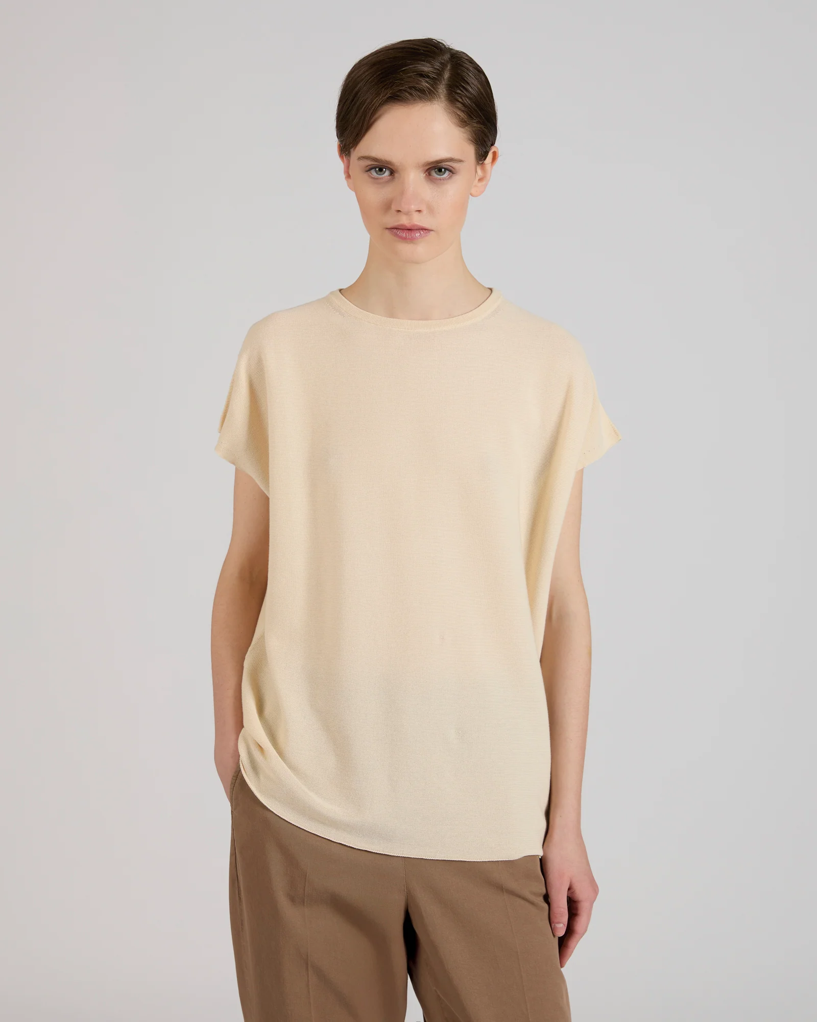 Regular fit cotton crĂȘpe blouse - Image 2