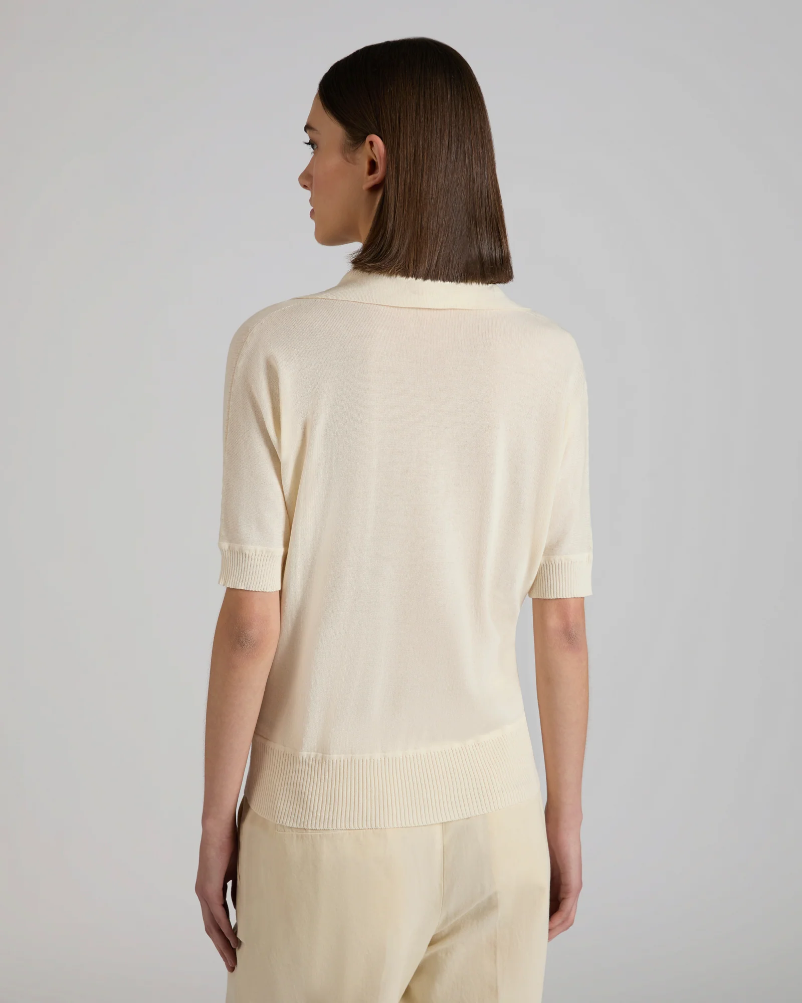 Regular fit cotton crĂȘpe polo shirt - Image 3