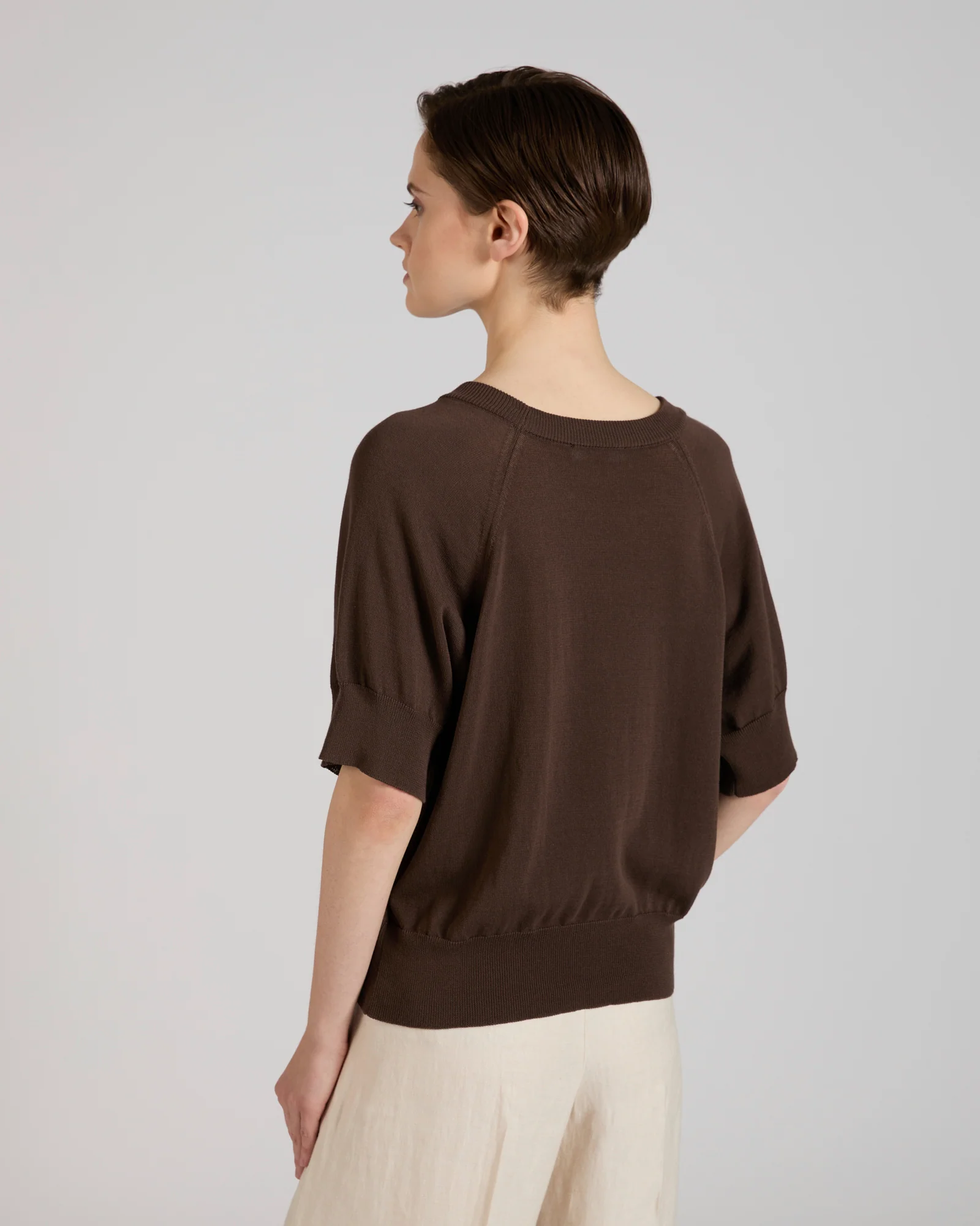 Regular fit crêpe cotton jumper - Image 3