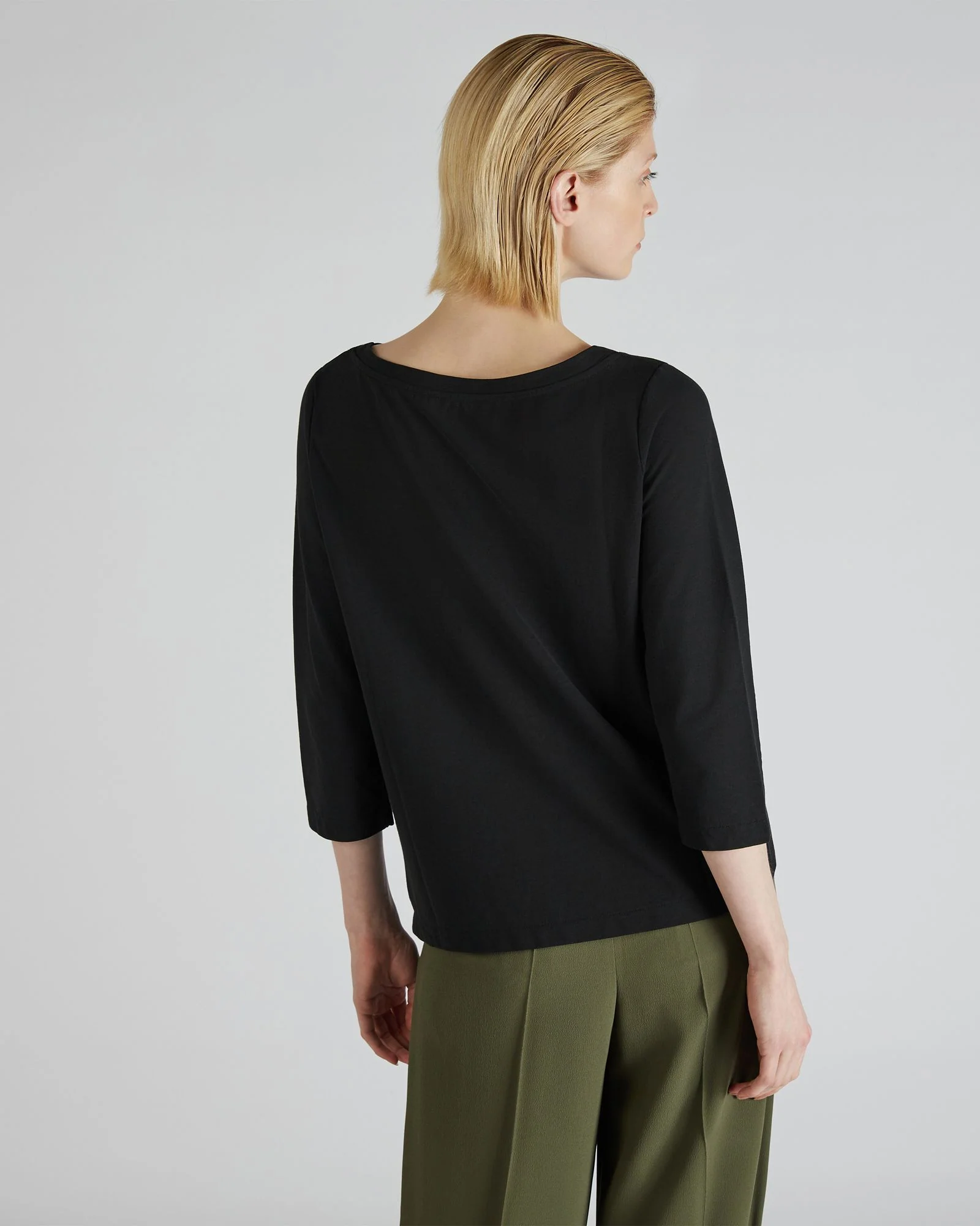 Regular fit jumper with boat neckline in organic IceCotton - Image 3