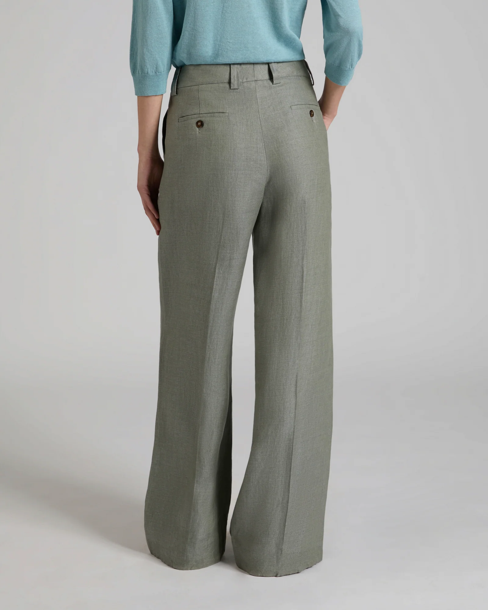 Regular fit linen trousers - Image 3