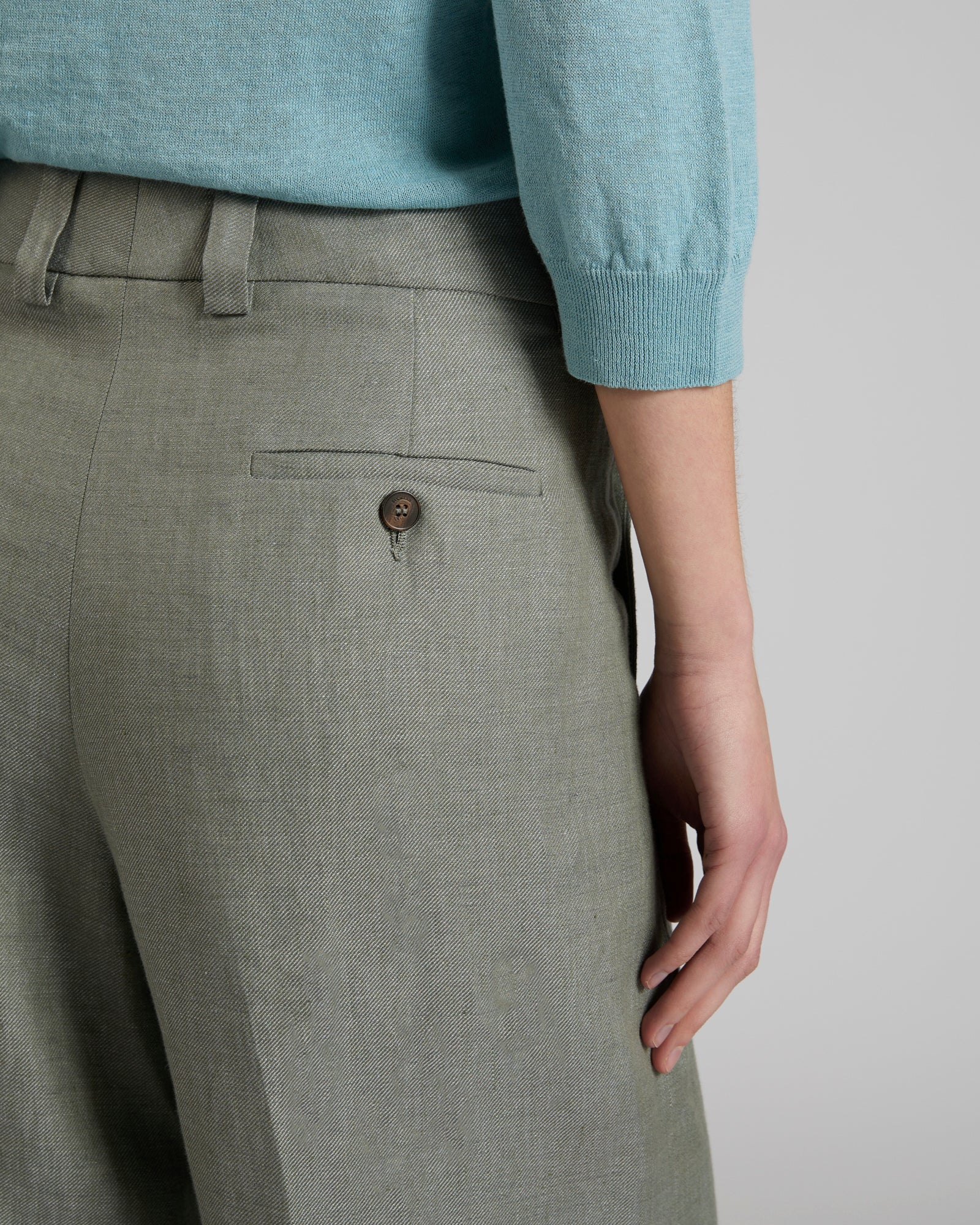 Regular fit linen trousers - Image 4