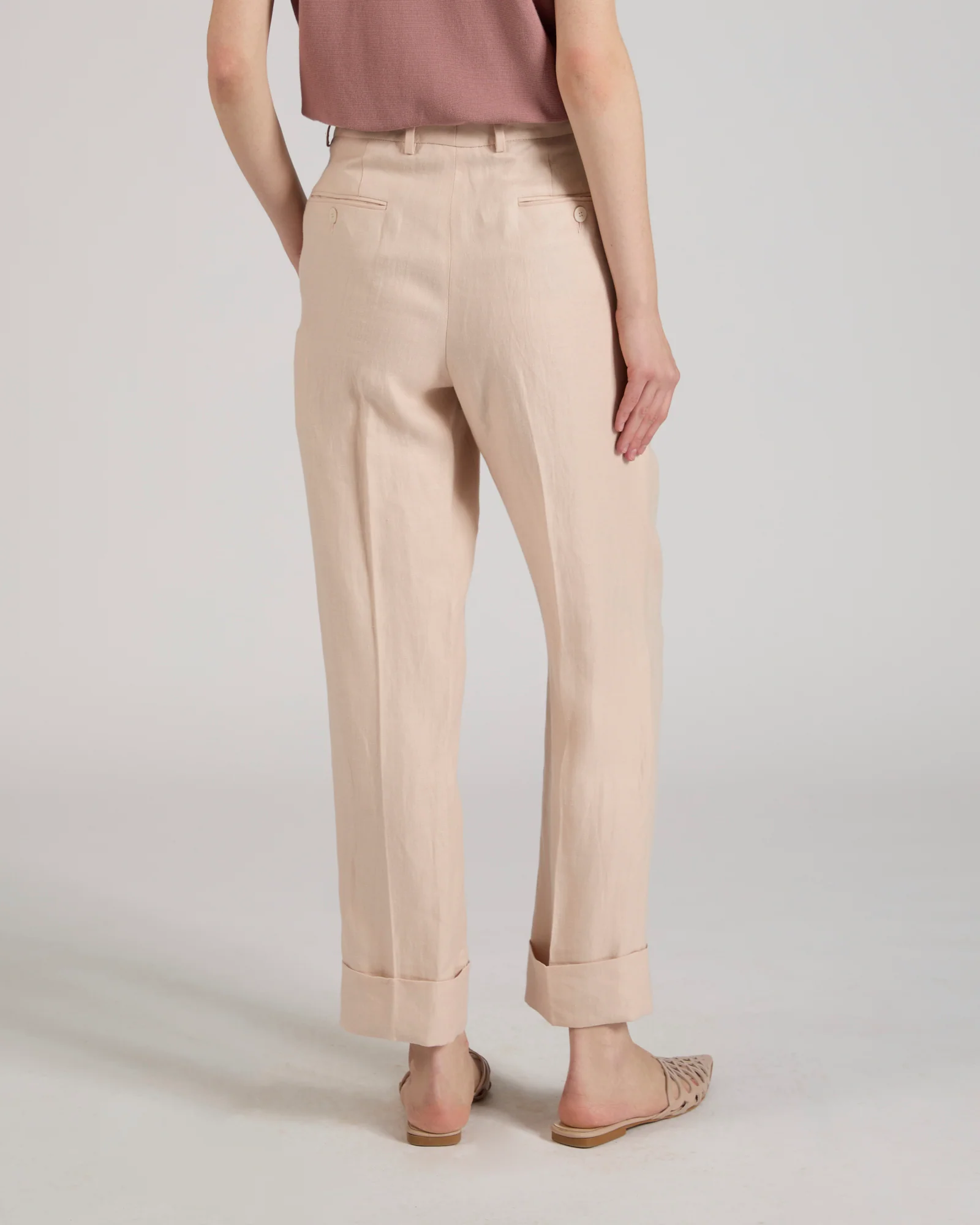 Regular fit linen trousers - Image 3