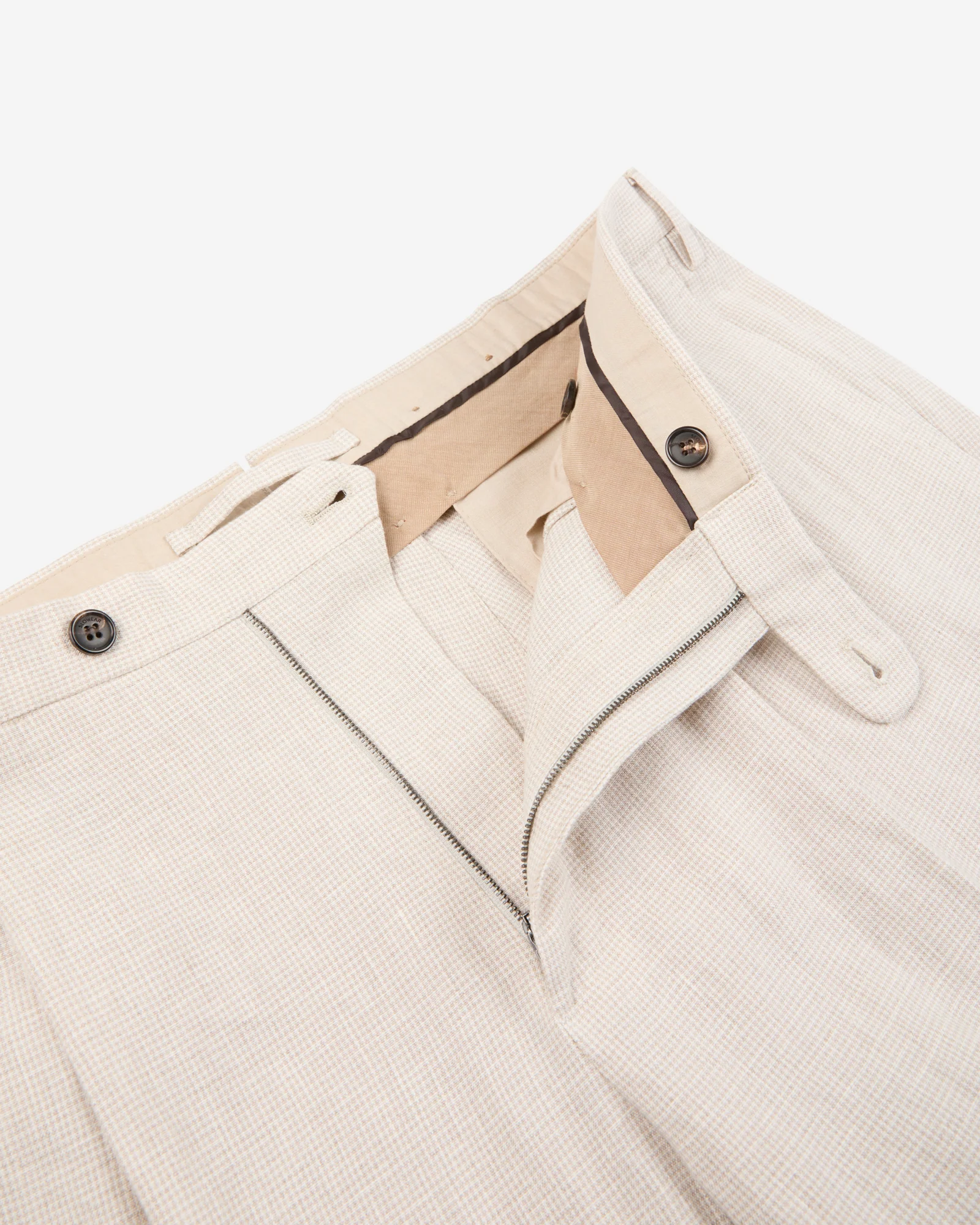 Regular fit patterned linen trousers - Image 6