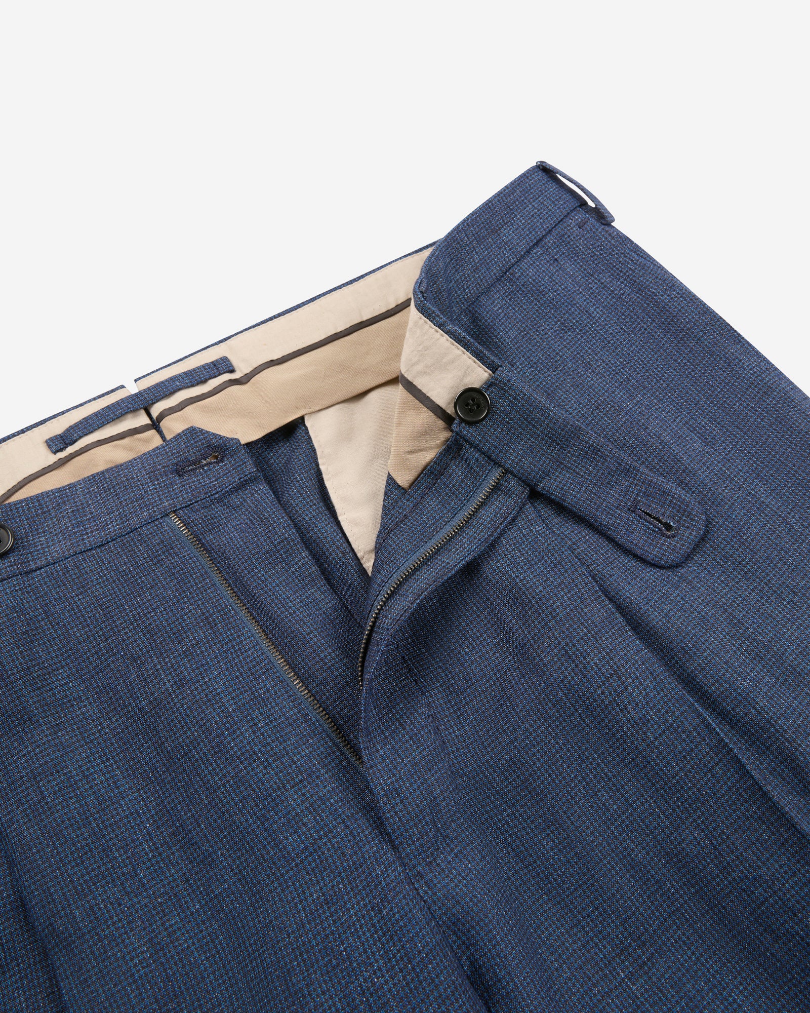 Regular fit patterned linen trousers - Image 6