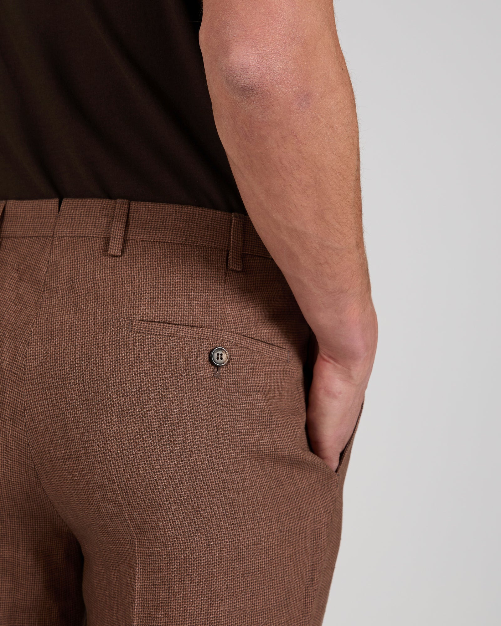 Regular fit patterned linen trousers - Image 4
