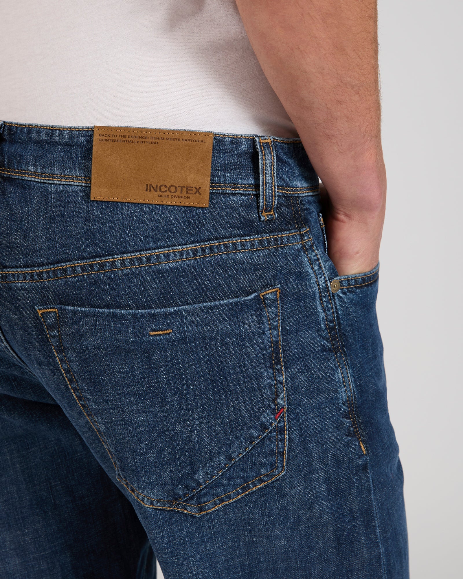 Regular fit stretch denim trousers - Image 4