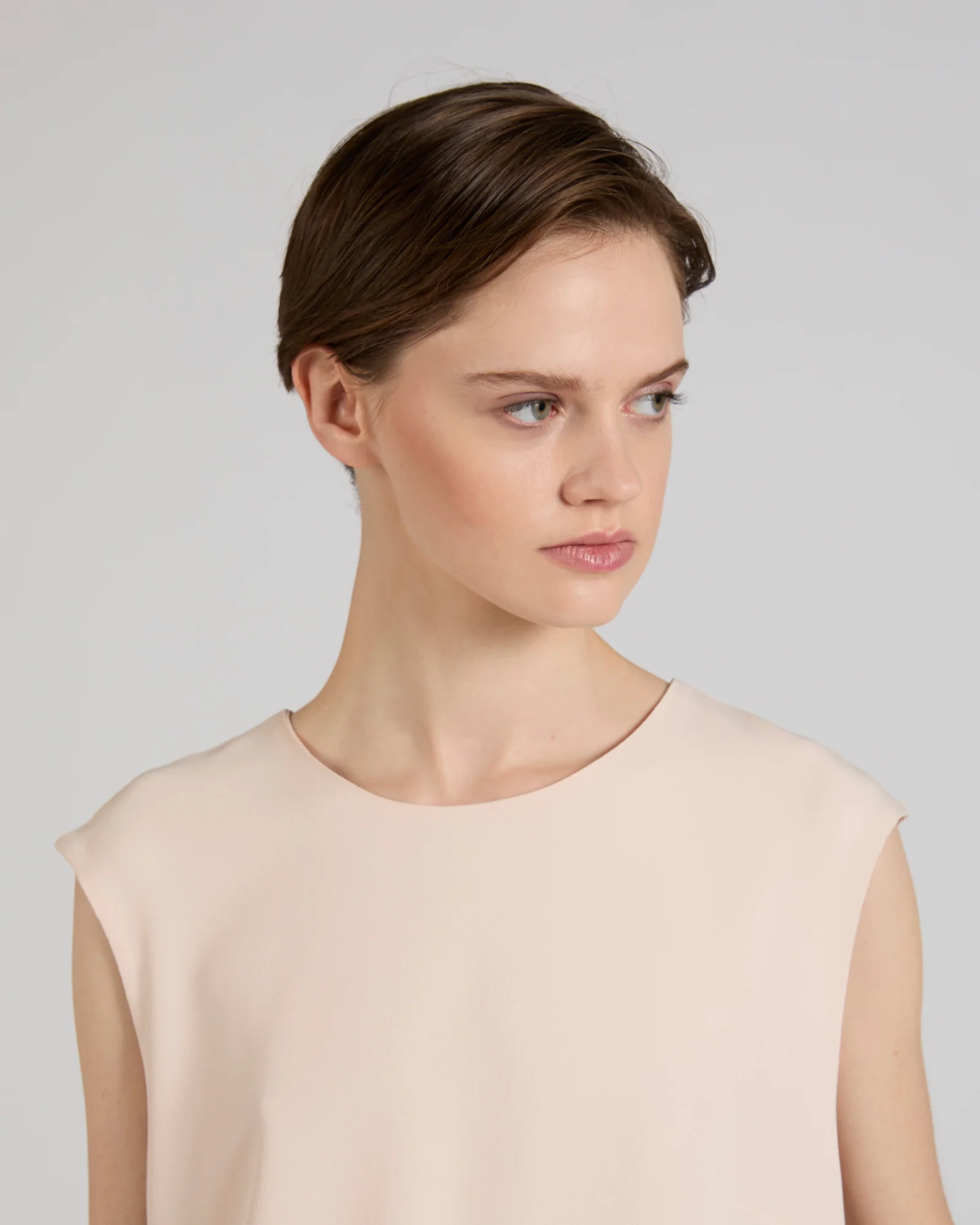 Regular fit top in silk-blend crêpe de chine - Image 4