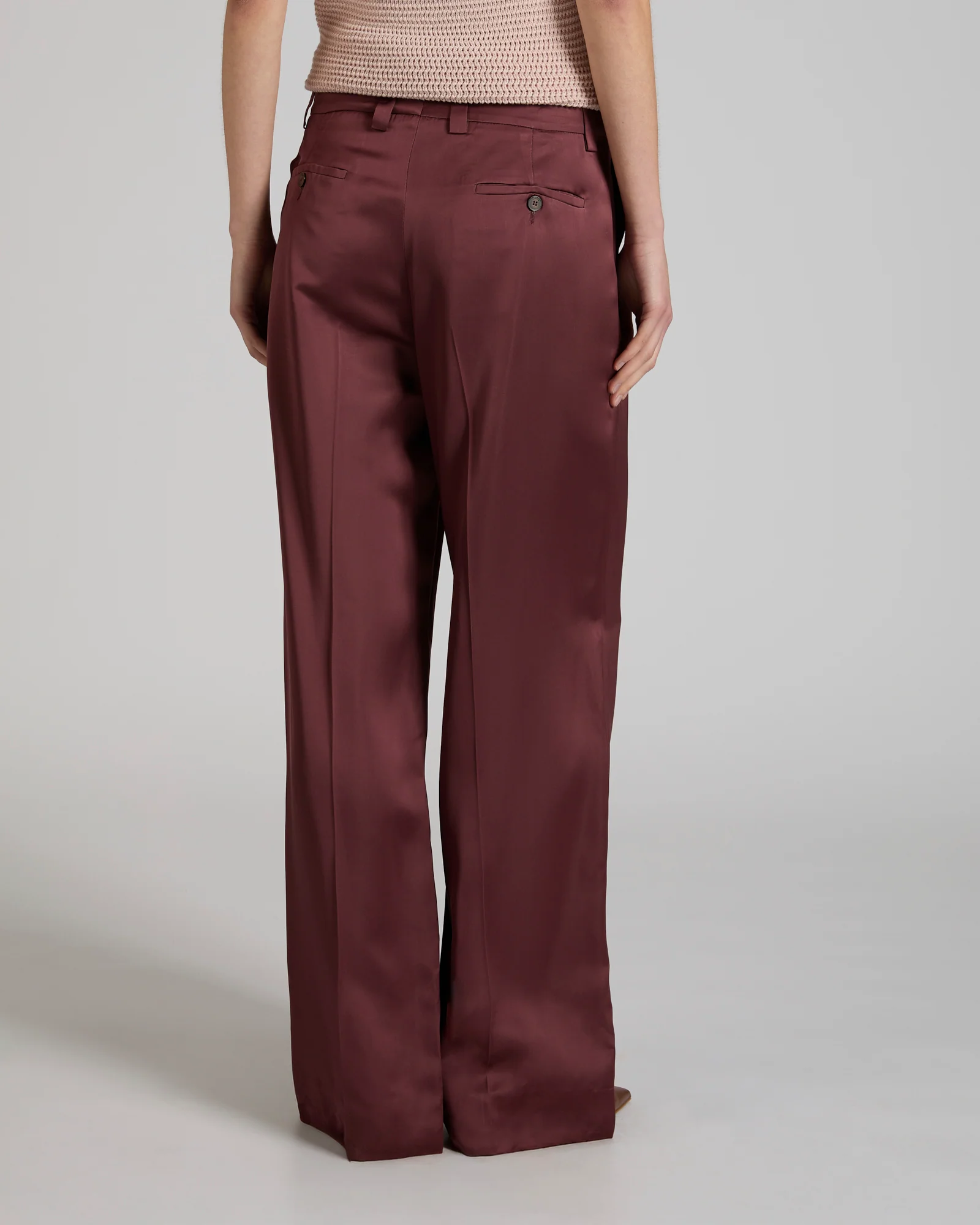Regular fit trousers in shiny satin - Image 3