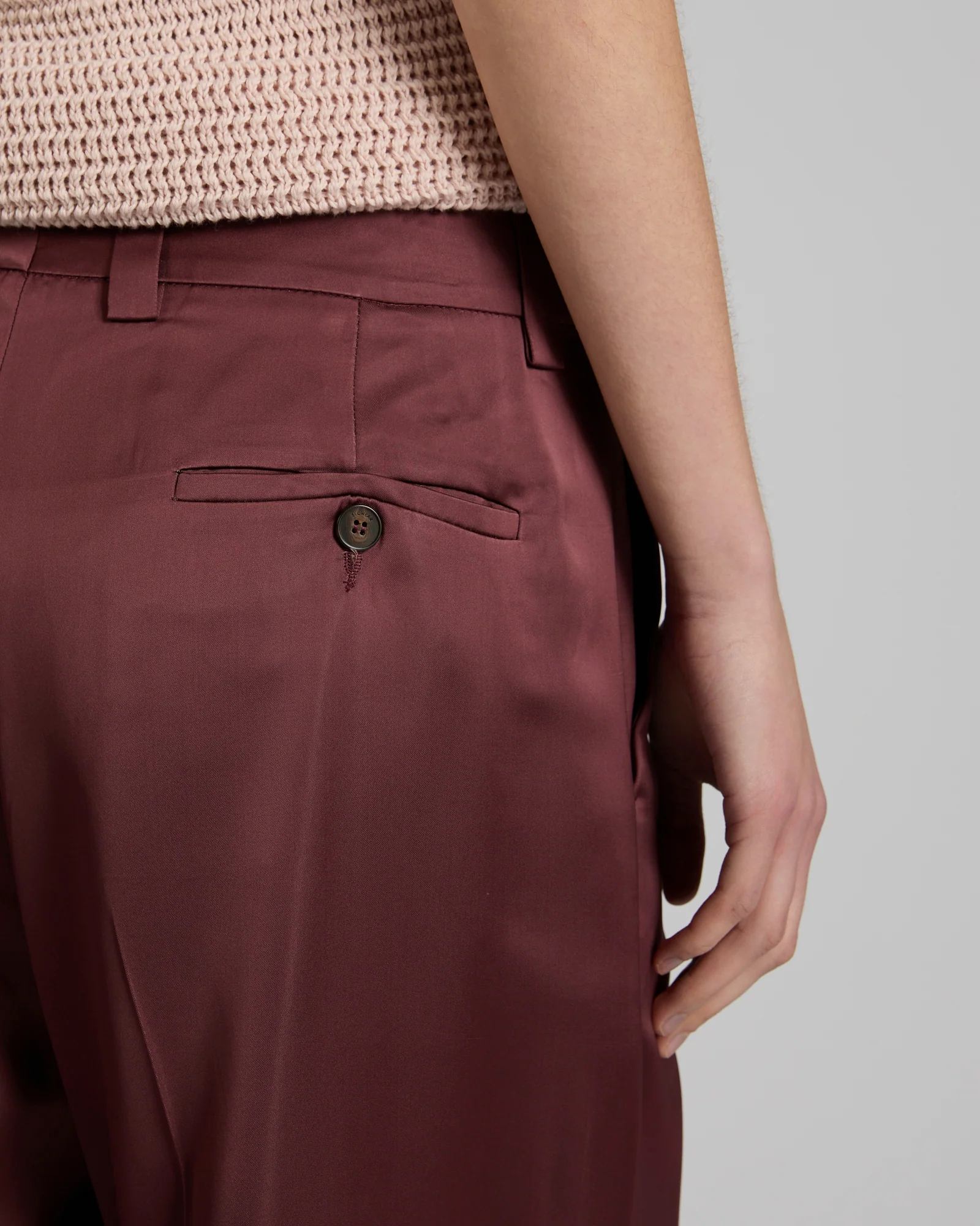 Regular fit trousers in shiny satin - Image 4