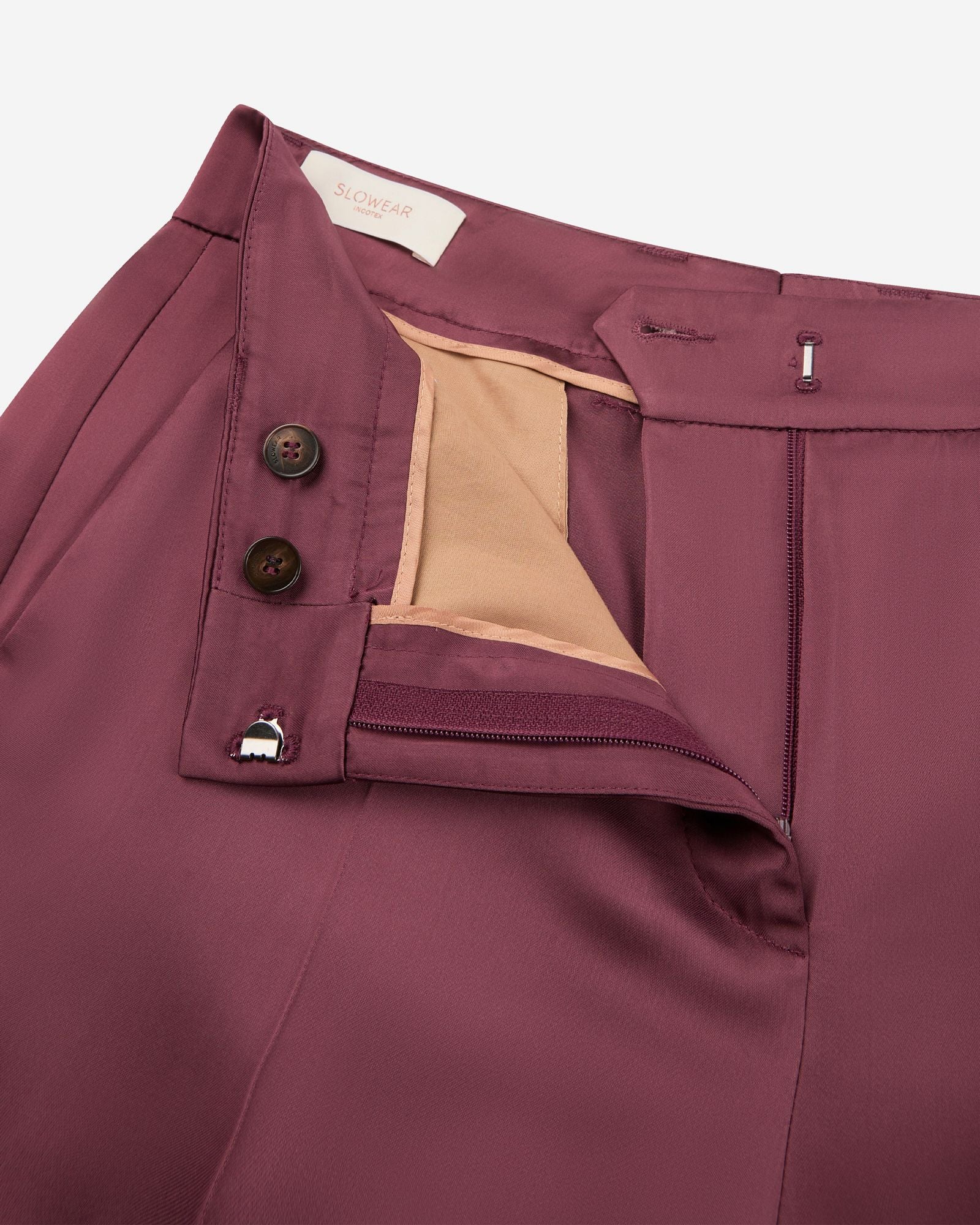 Regular fit trousers in shiny satin - Image 6