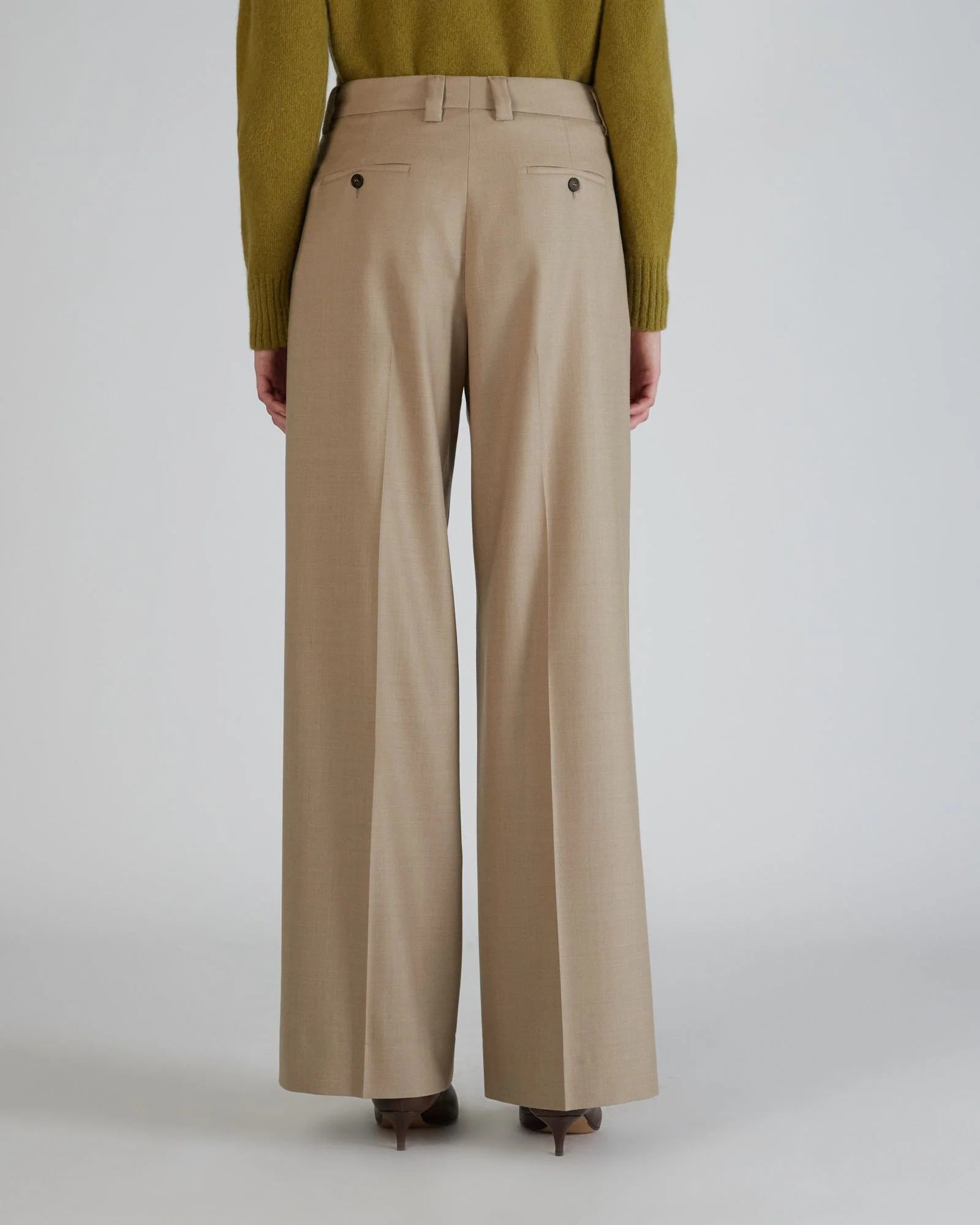 Regular fit trousers in stretch flannel - Image 3