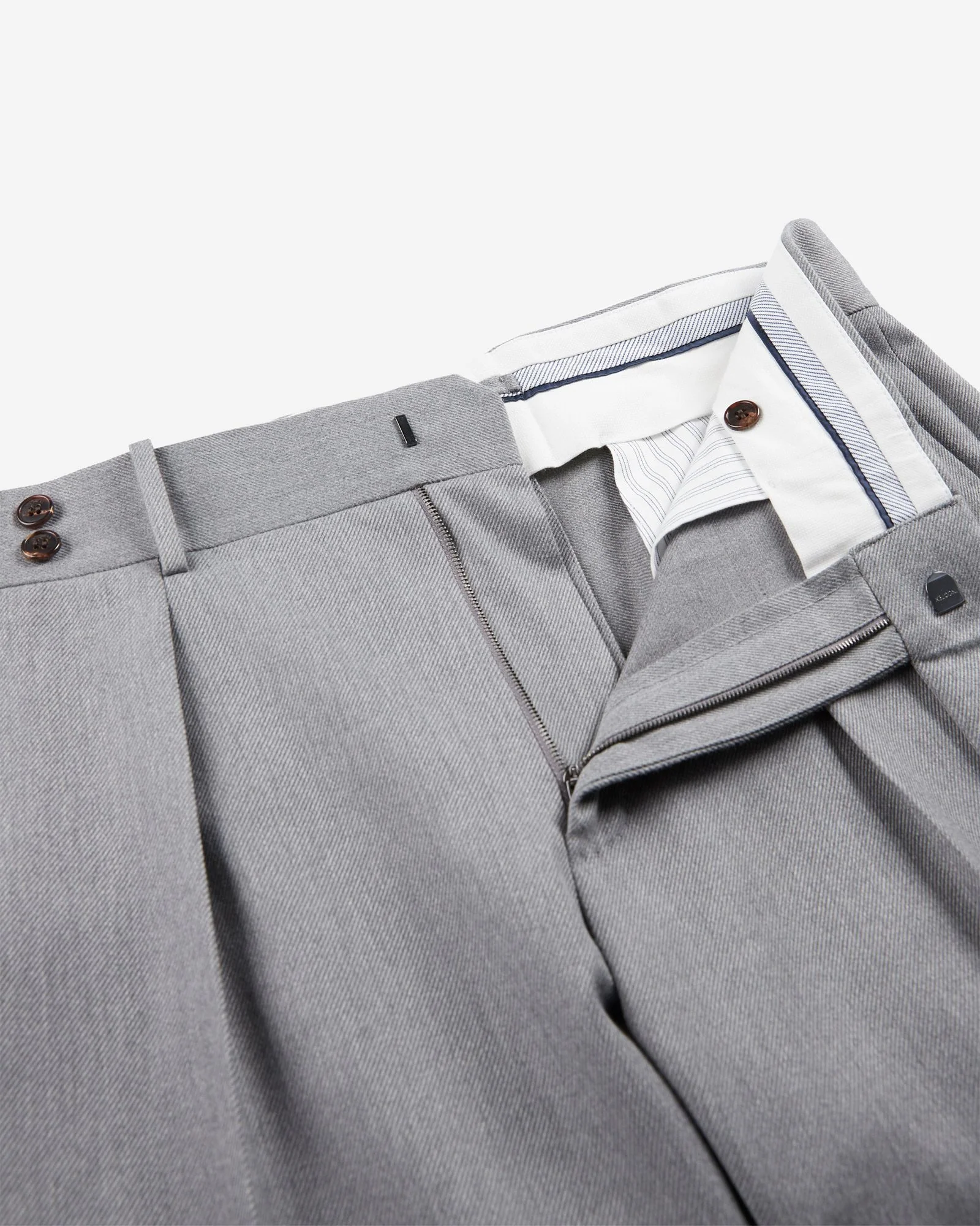 Regular fit wool and cotton drill trousers - Image 6