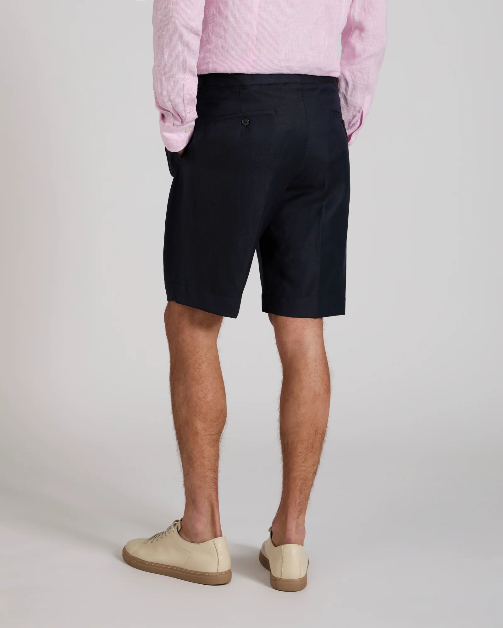 Regular fit wool and linen Bermuda shorts - Image 3