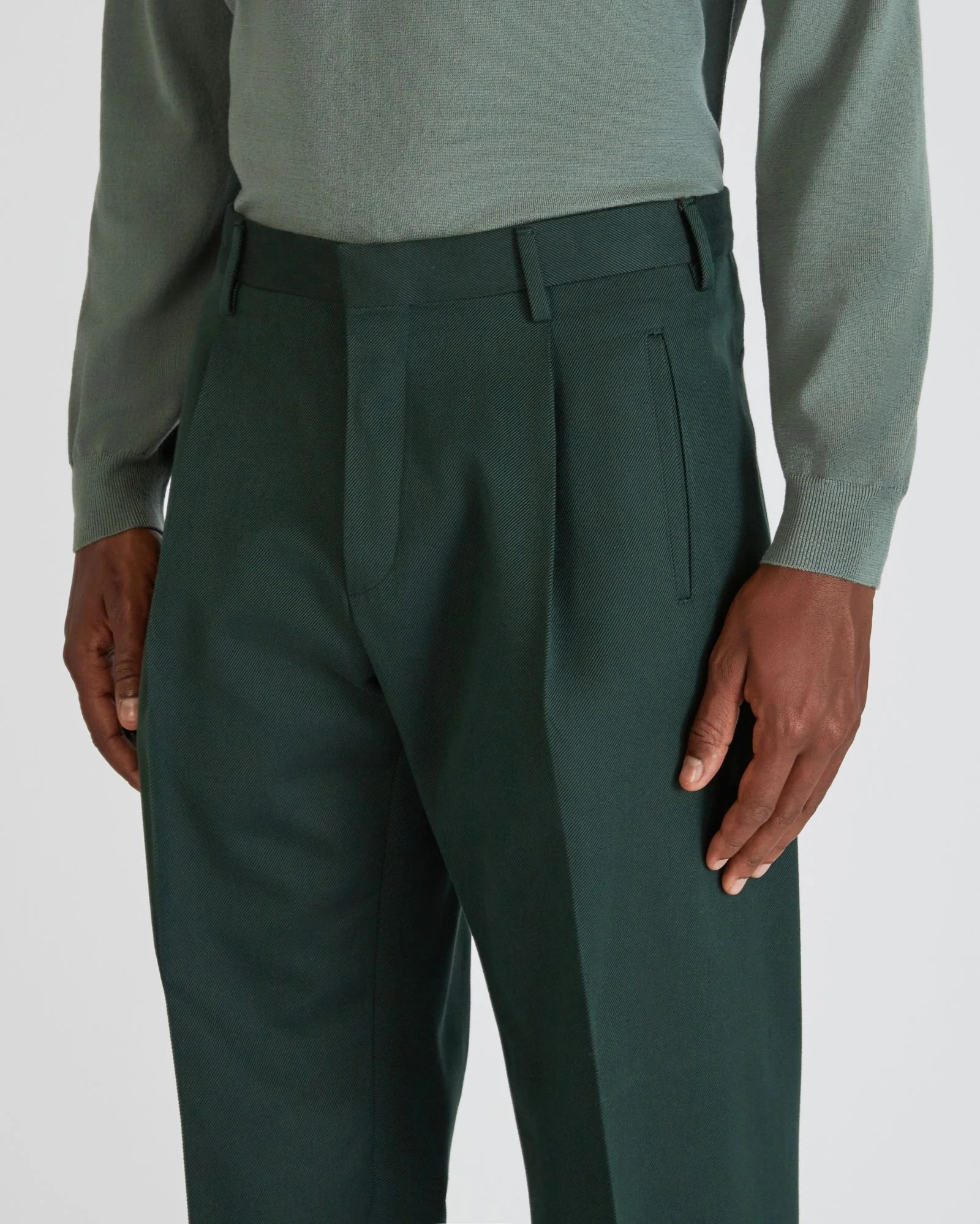 Seamless fit wool and cotton drill trousers - Image 4
