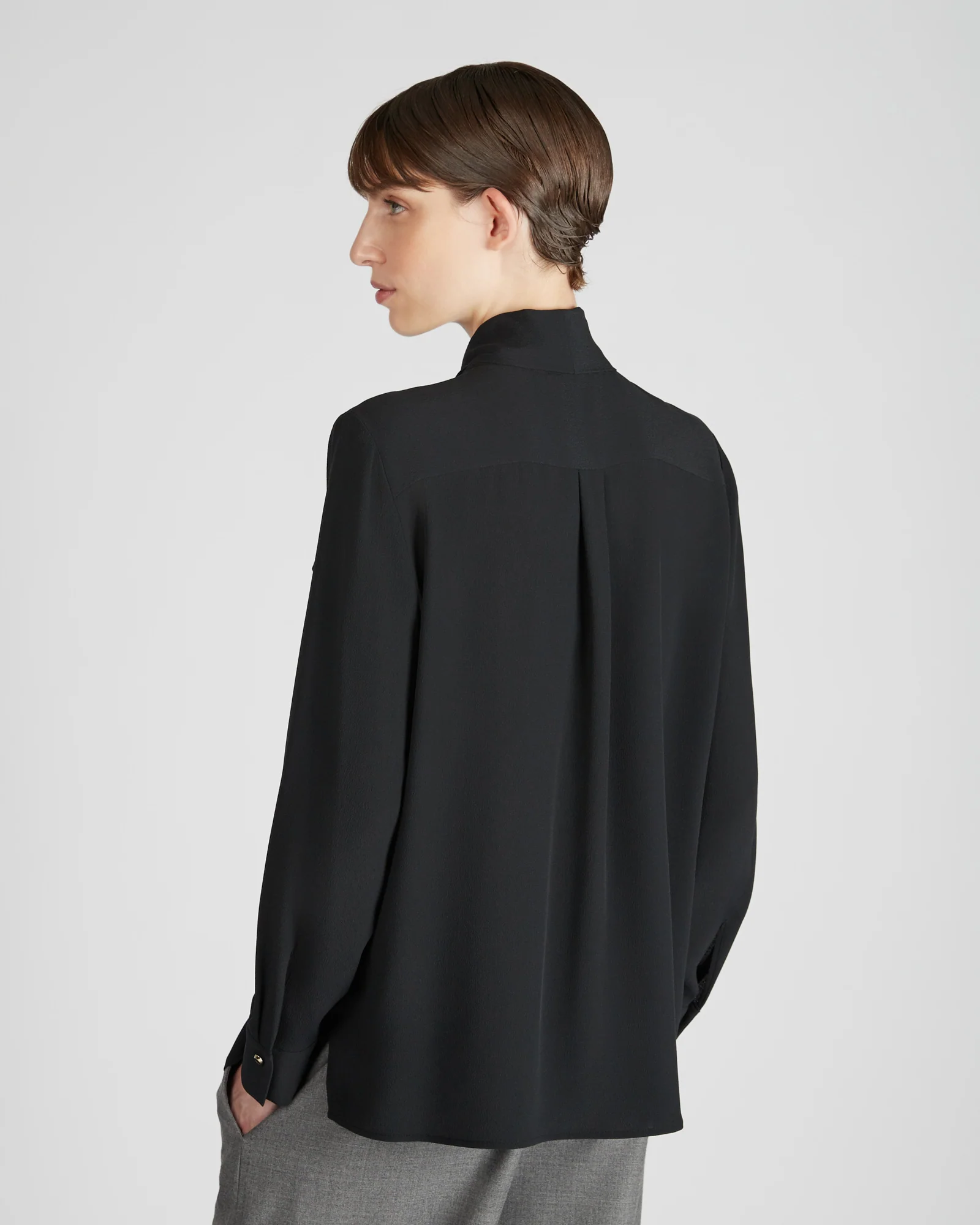 Silk and acetate crêpe de chine wide fit shirt - Image 3