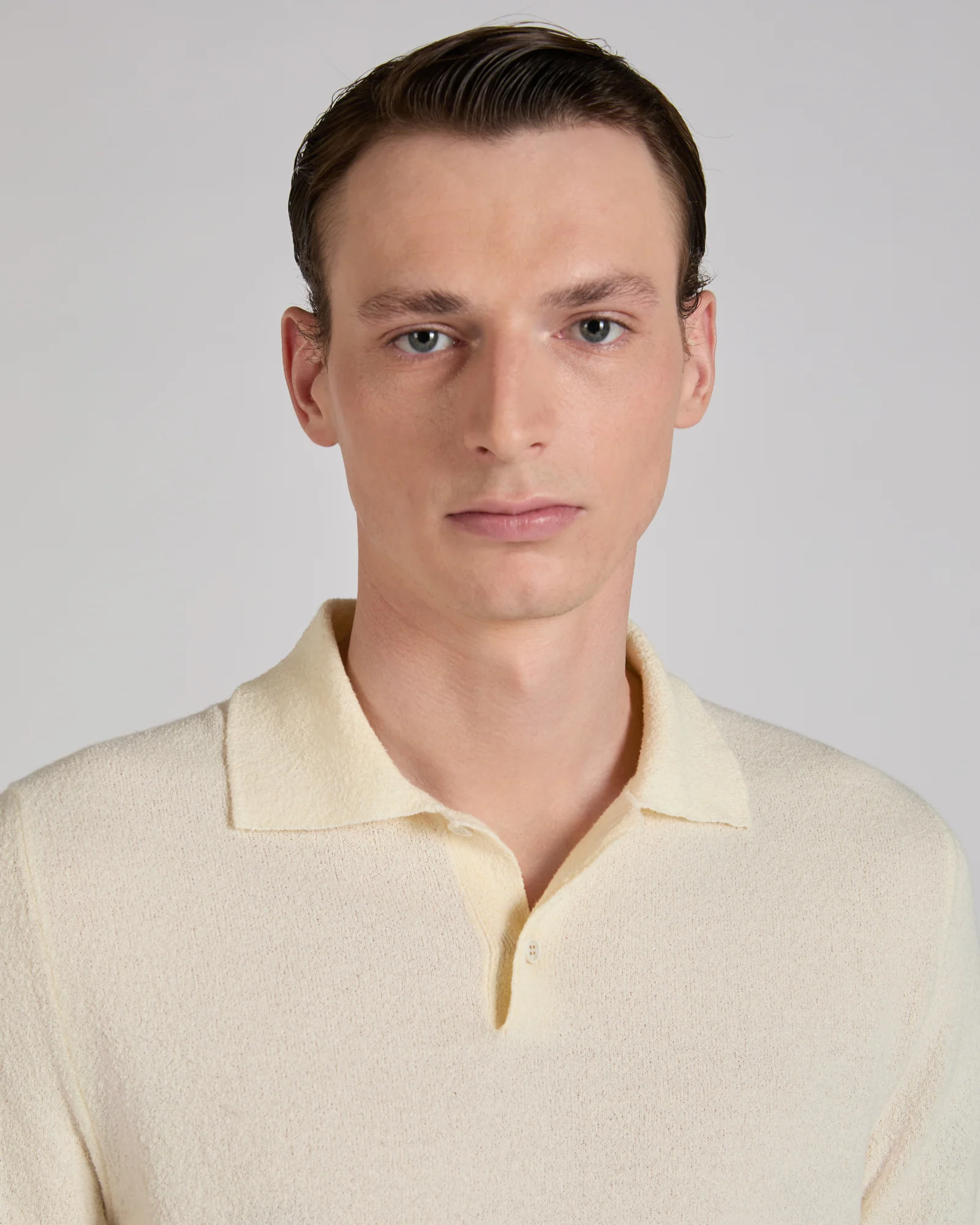 Slim fit bouclé cotton polo shirt - Image 4
