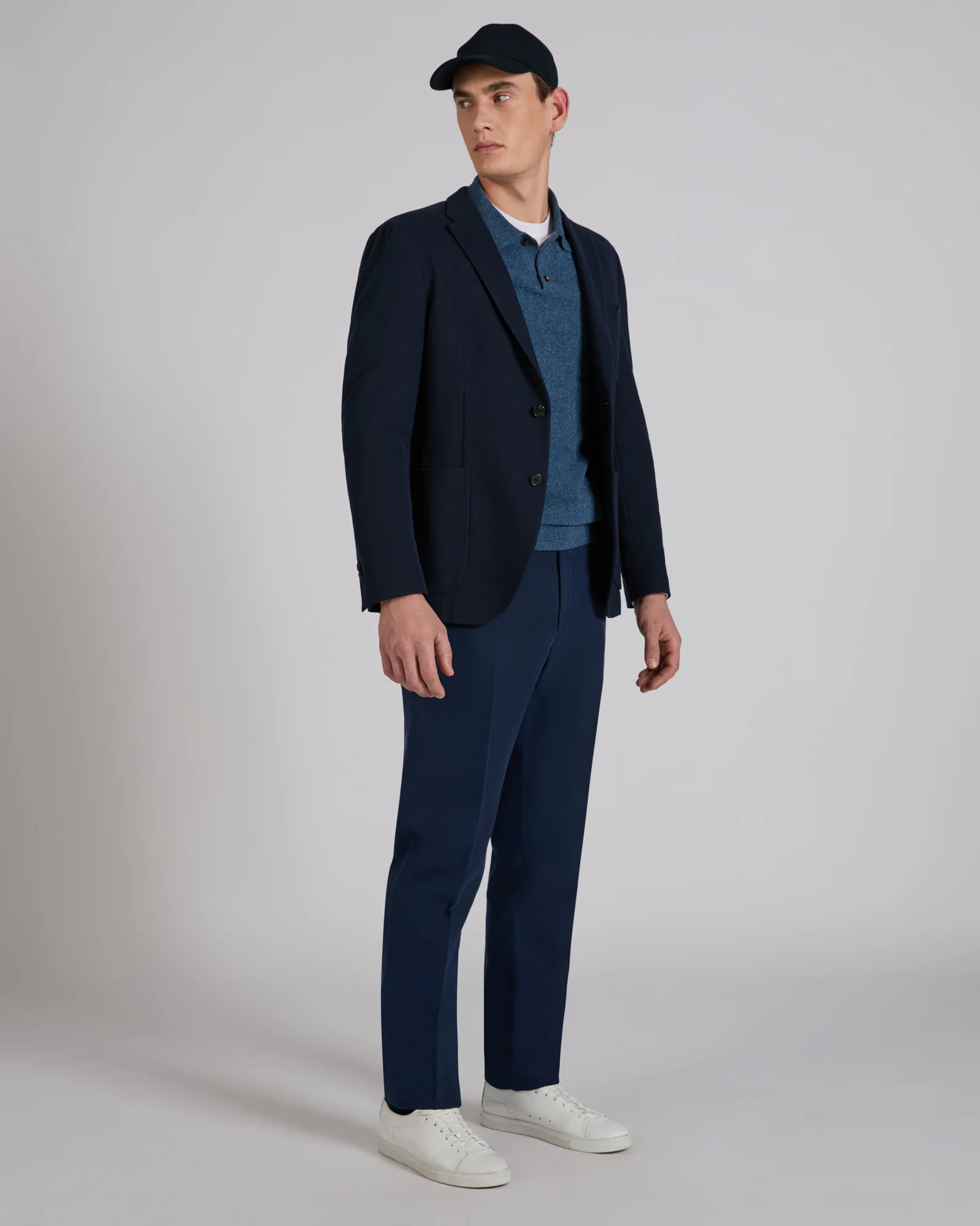 Slim fit bouclé cotton polo shirt - Image 5