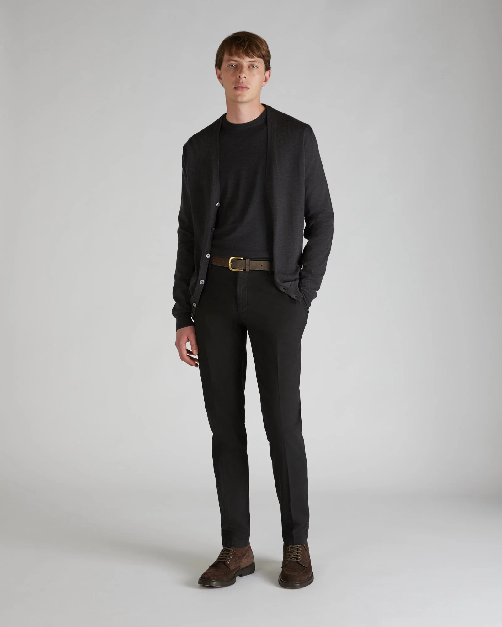 Slim-fit cardigan in certified Flexwool - Image 5