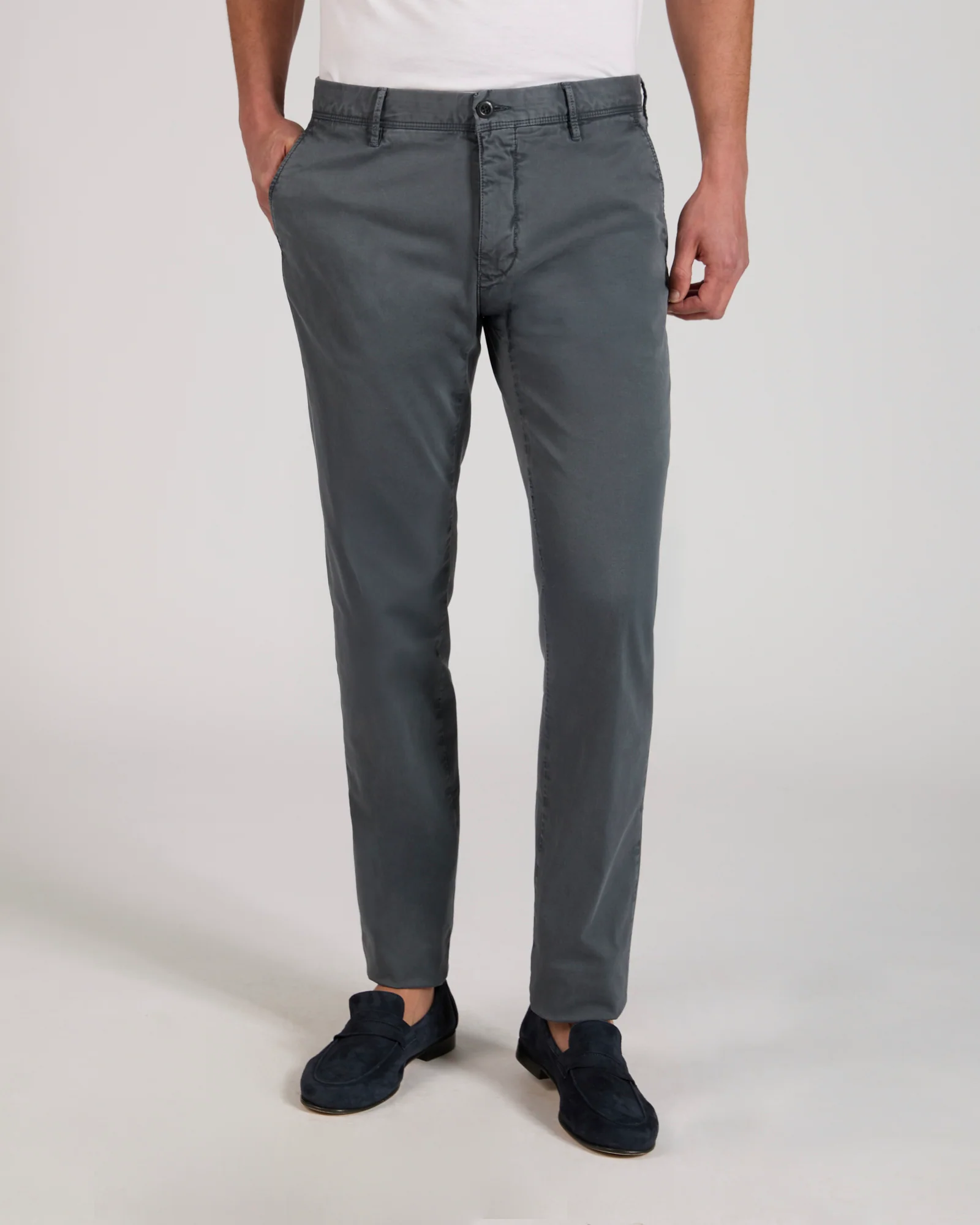 Slim-fit certified stretch gabardine trousers - Image 2
