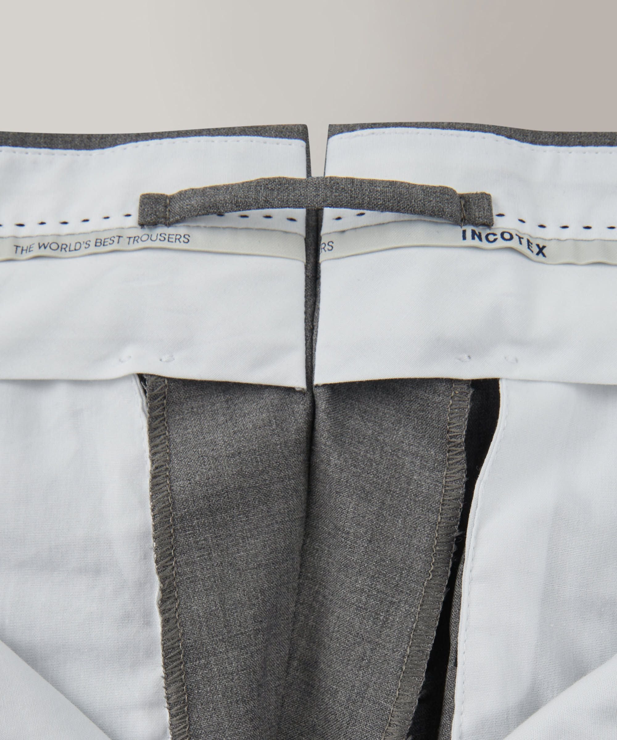Slim-fit certified tropical wool trousers - Image 9