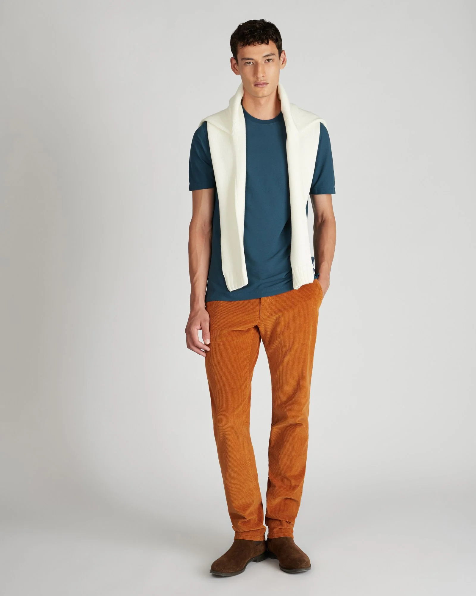 Slim fit corduroy trousers - Image 5