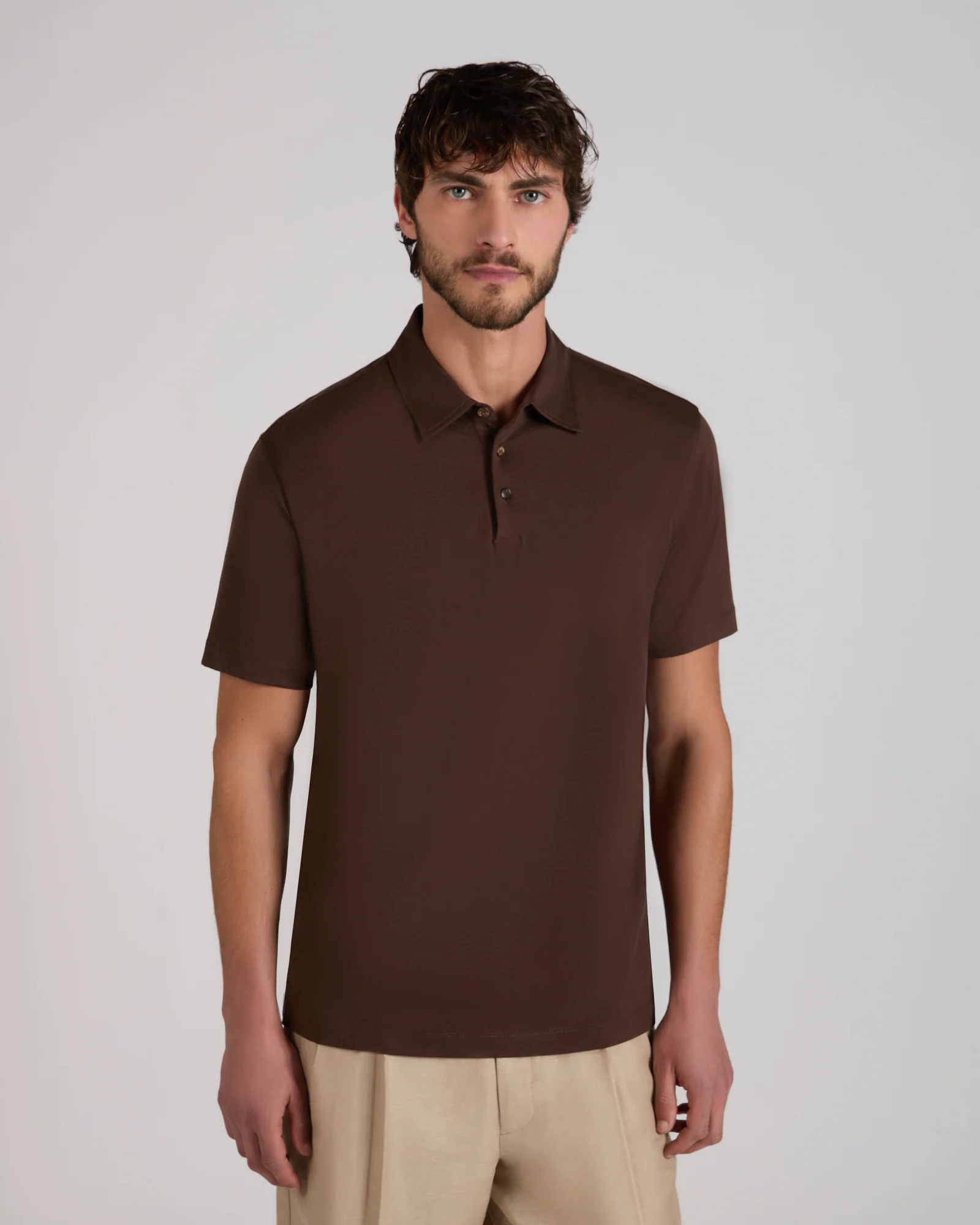 Slim fit cotton and silk jersey polo shirt - Image 2