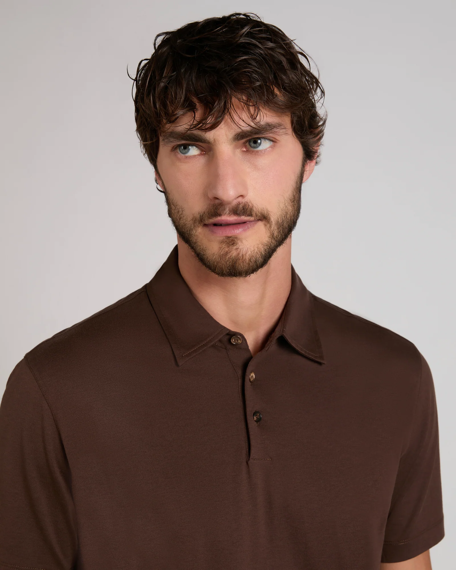 Slim fit cotton and silk jersey polo shirt - Image 4