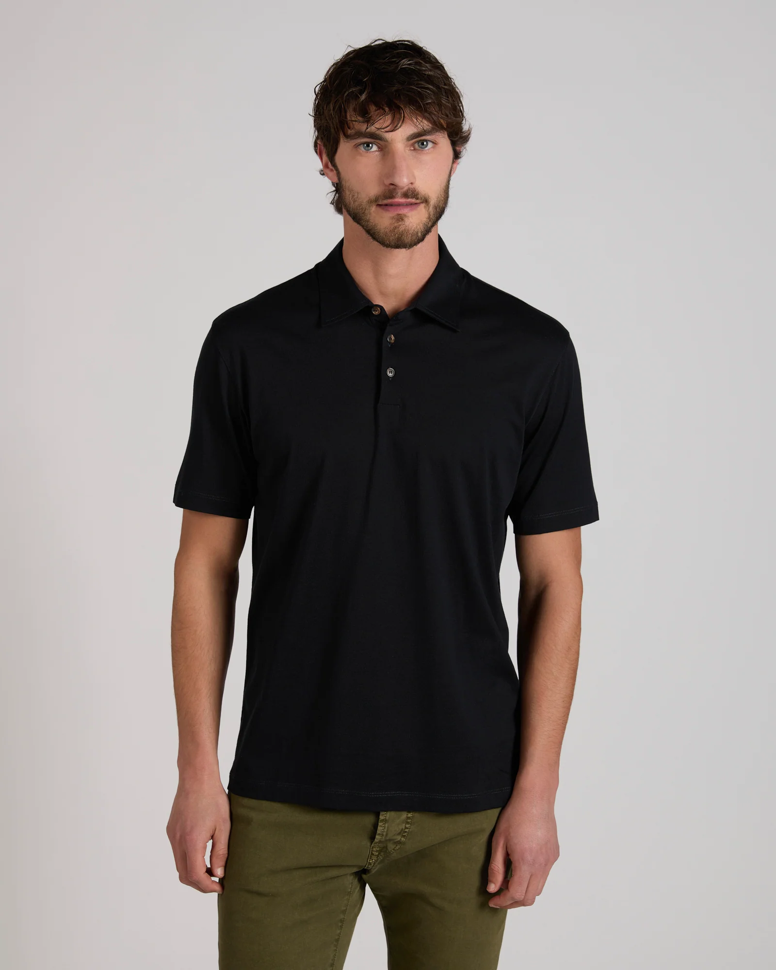 Slim fit cotton and silk jersey polo shirt - Image 2