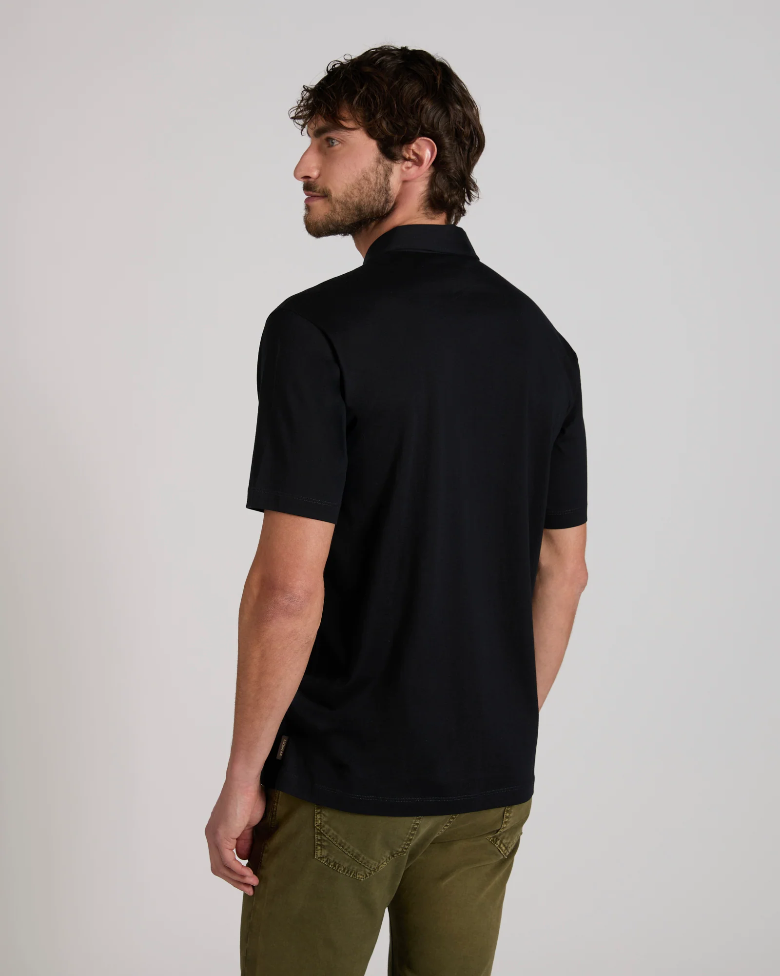 Slim fit cotton and silk jersey polo shirt - Image 3