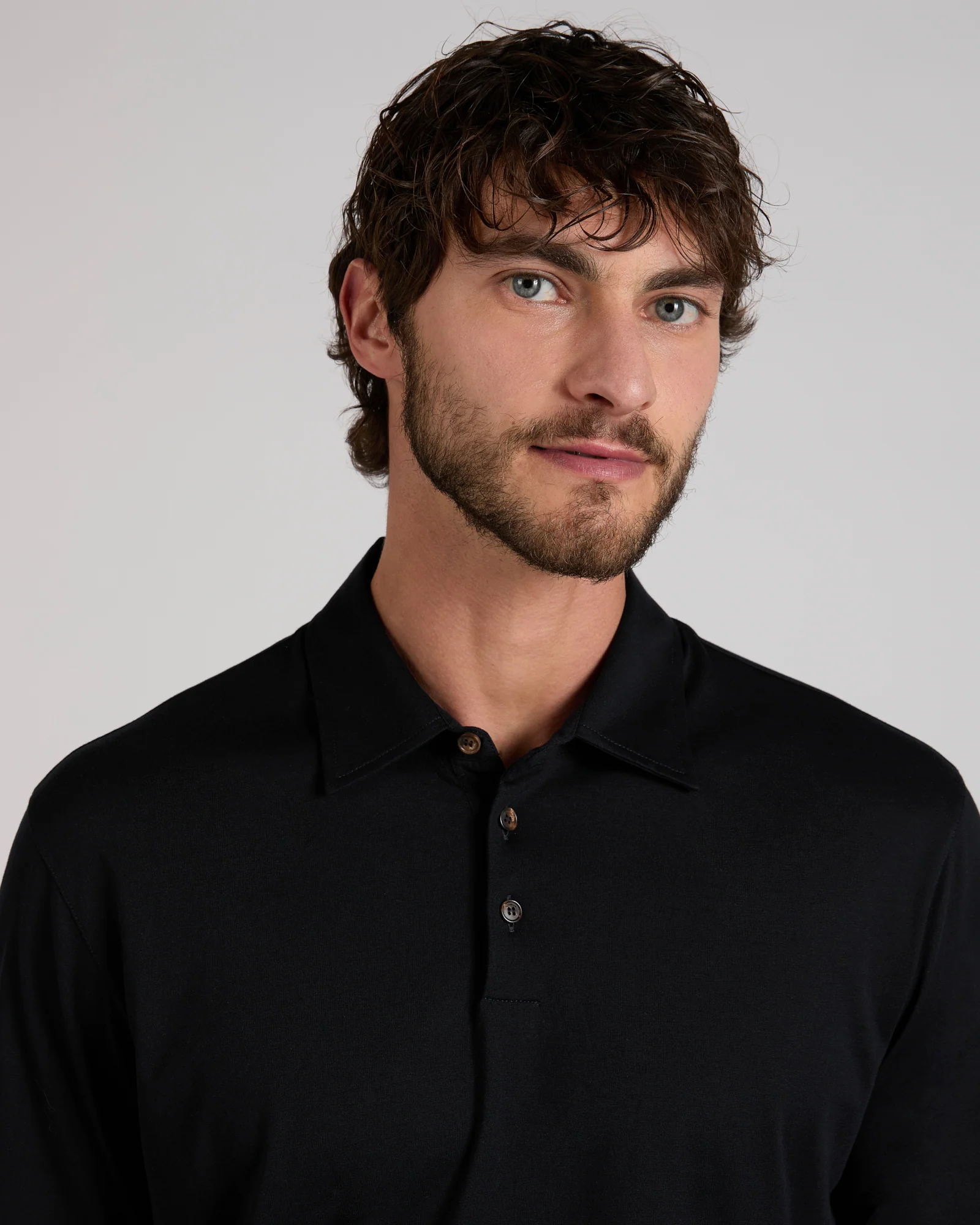 Slim fit cotton and silk jersey polo shirt - Image 4