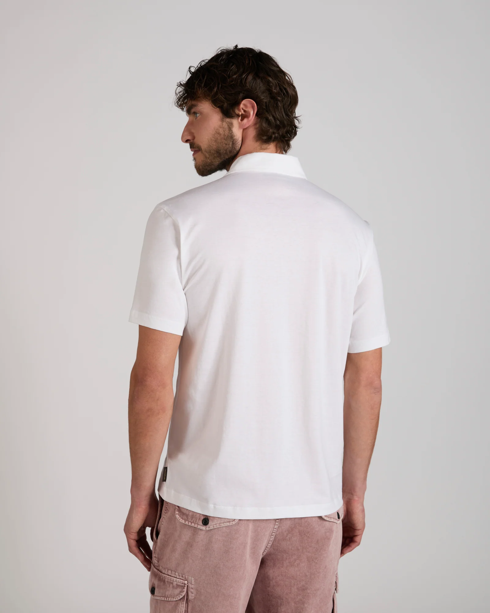 Slim fit cotton and silk jersey polo shirt - Image 3