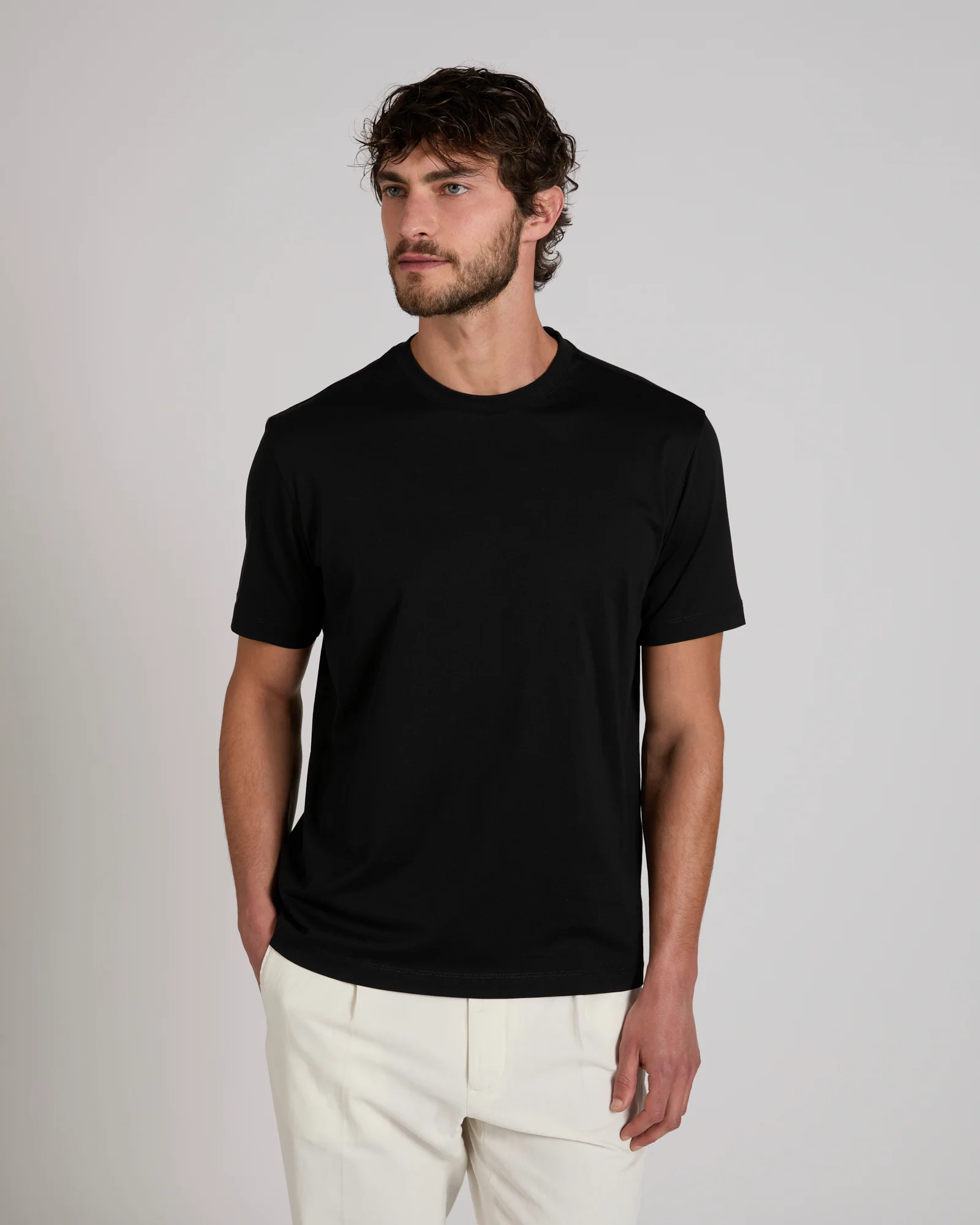 Slim fit cotton and silk jersey T-shirt - Image 2
