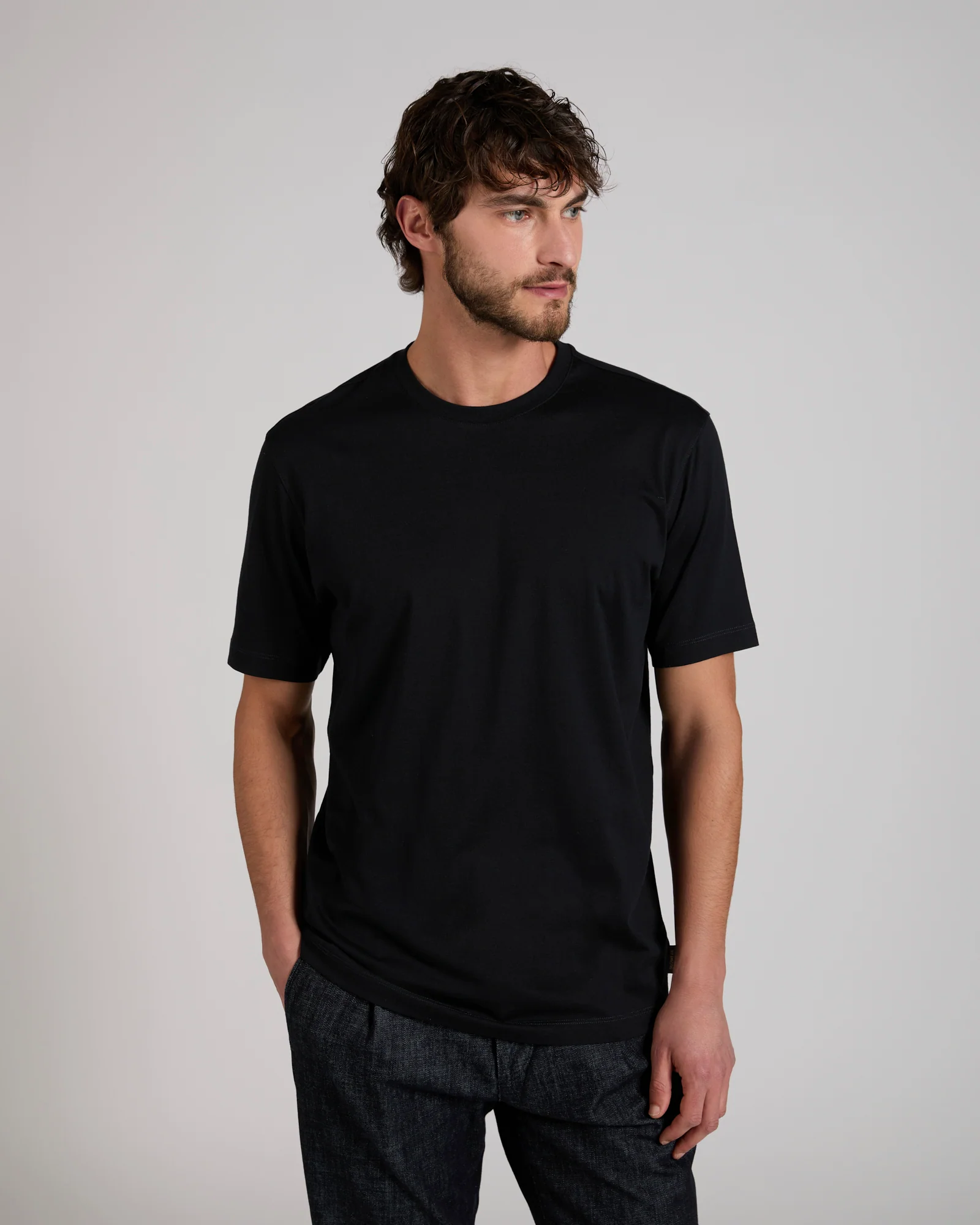 Slim fit cotton and silk jersey T-shirt - Image 2