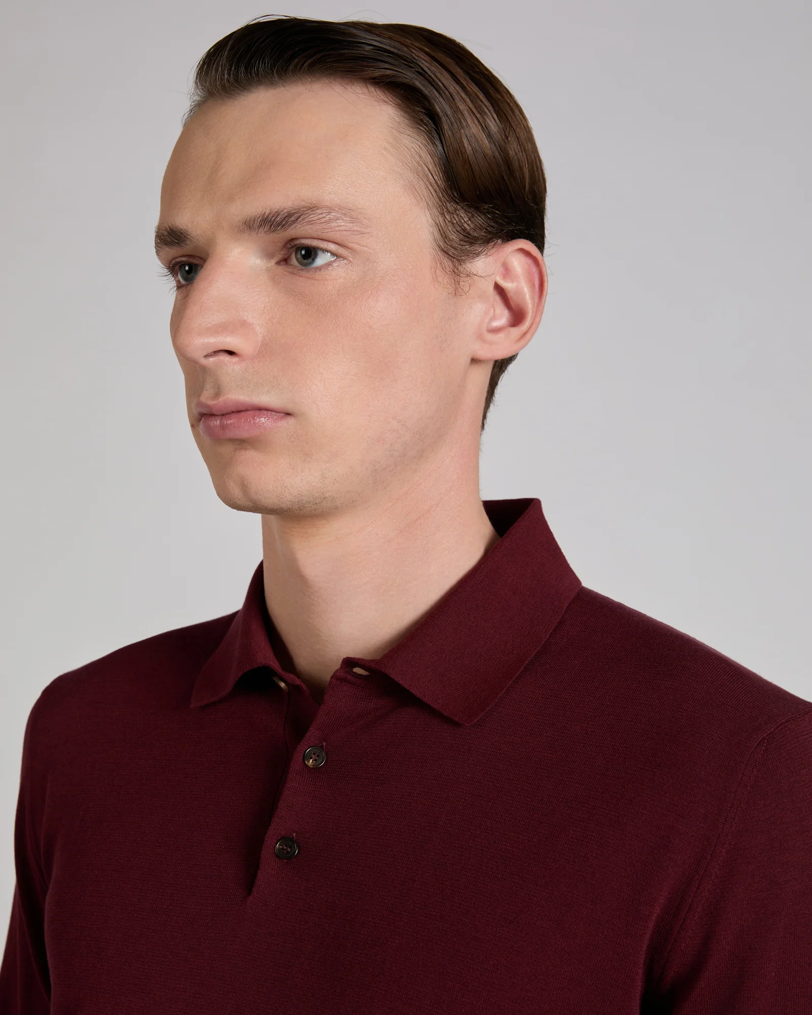 Slim fit cotton and silk polo shirt - Image 4