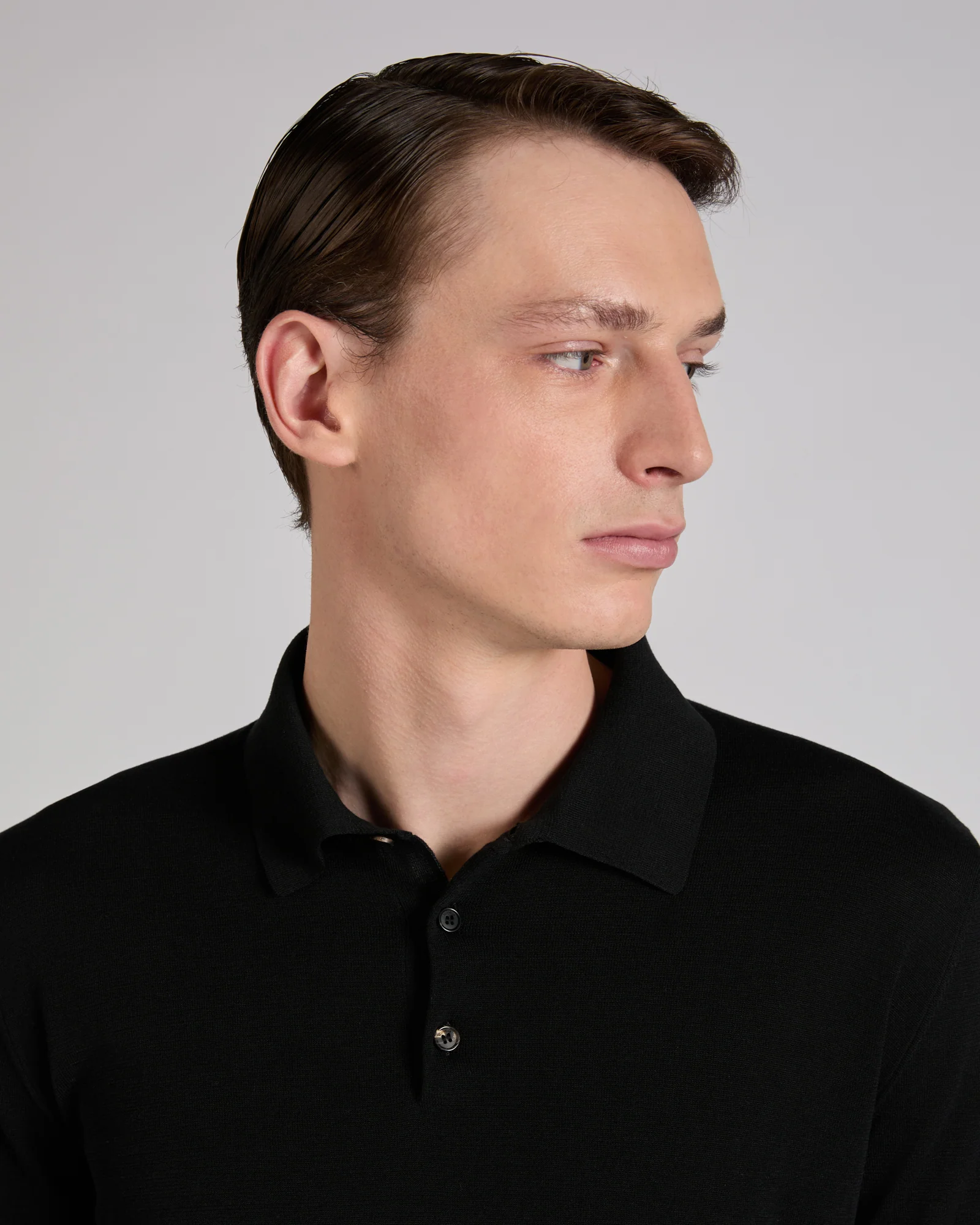 Slim fit cotton and silk polo shirt - Image 4
