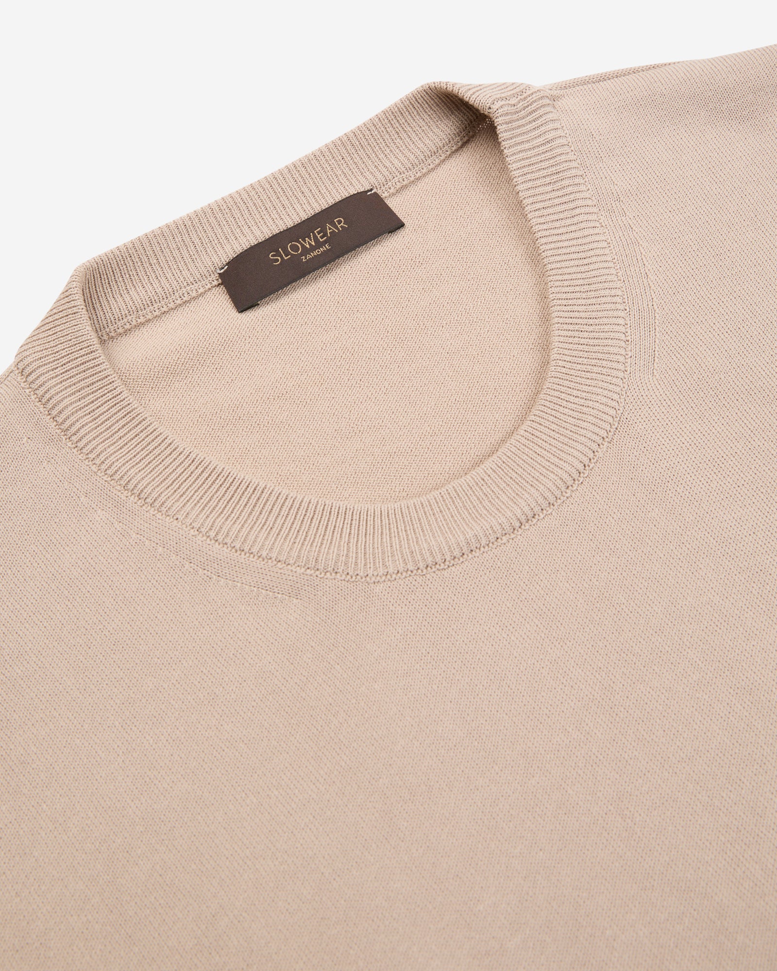 Slim fit cotton crepe crew-neck jumper - Image 6