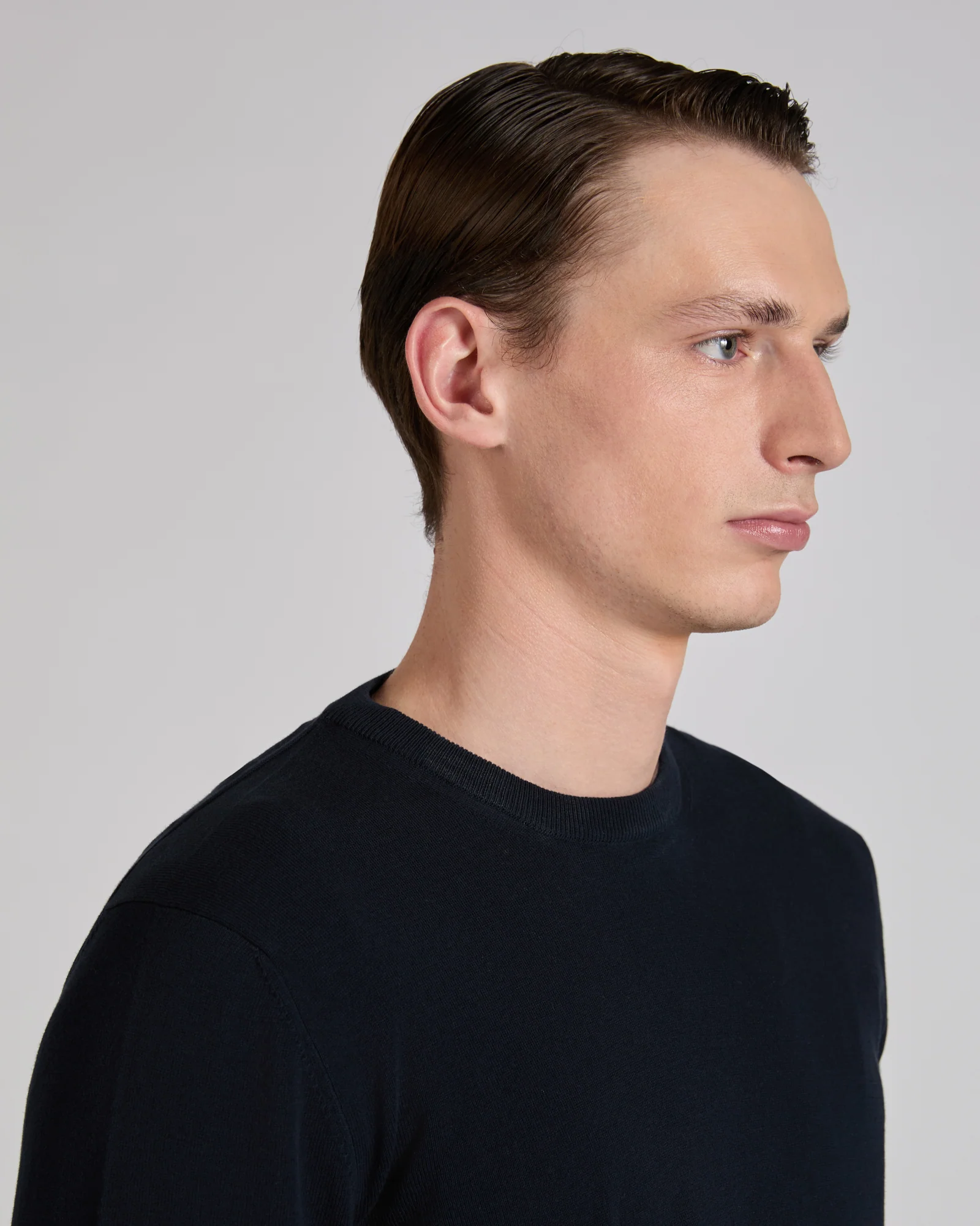 Slim fit cotton crepe crew-neck jumper - Image 4