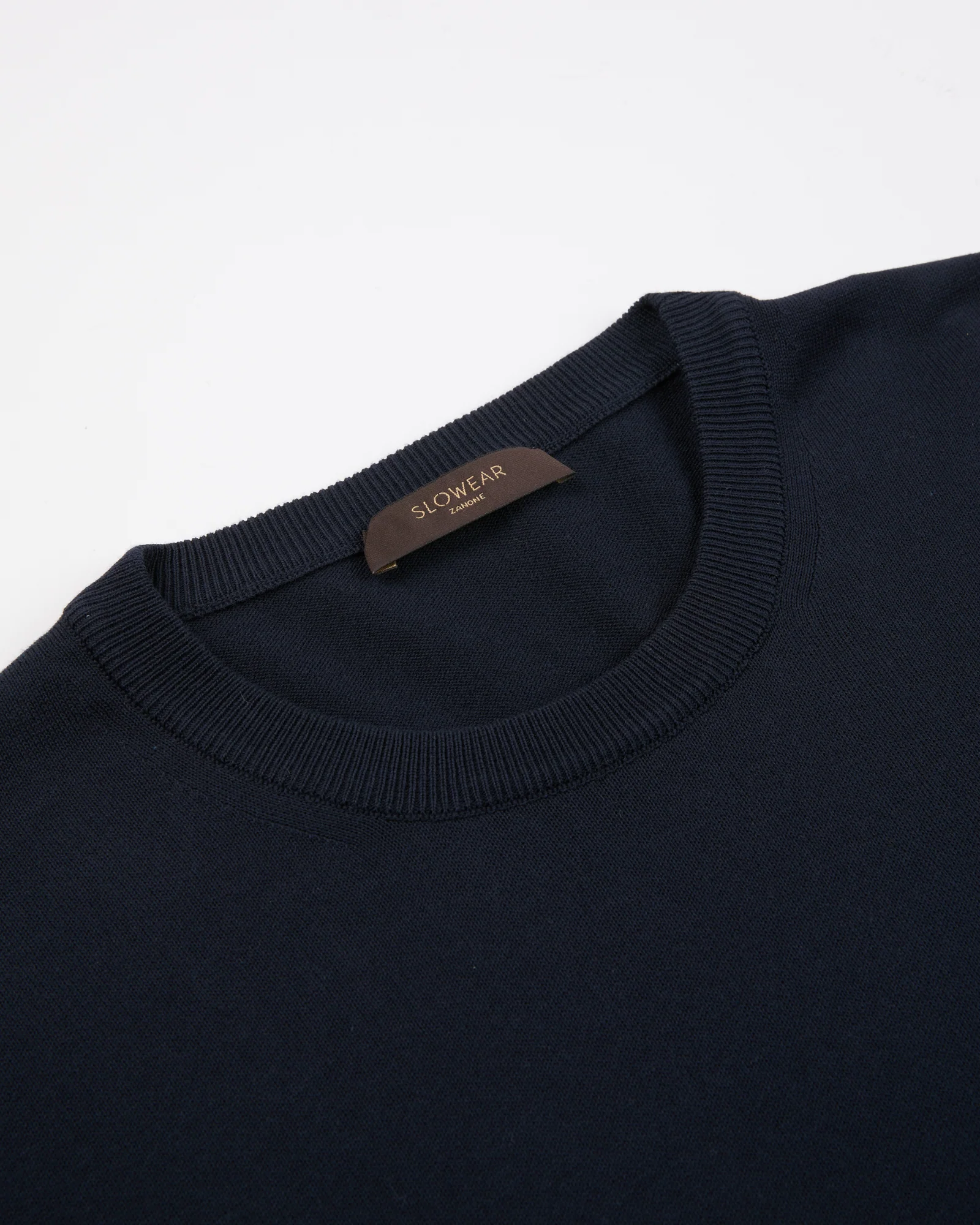 Slim fit cotton crepe crew-neck jumper - Image 6