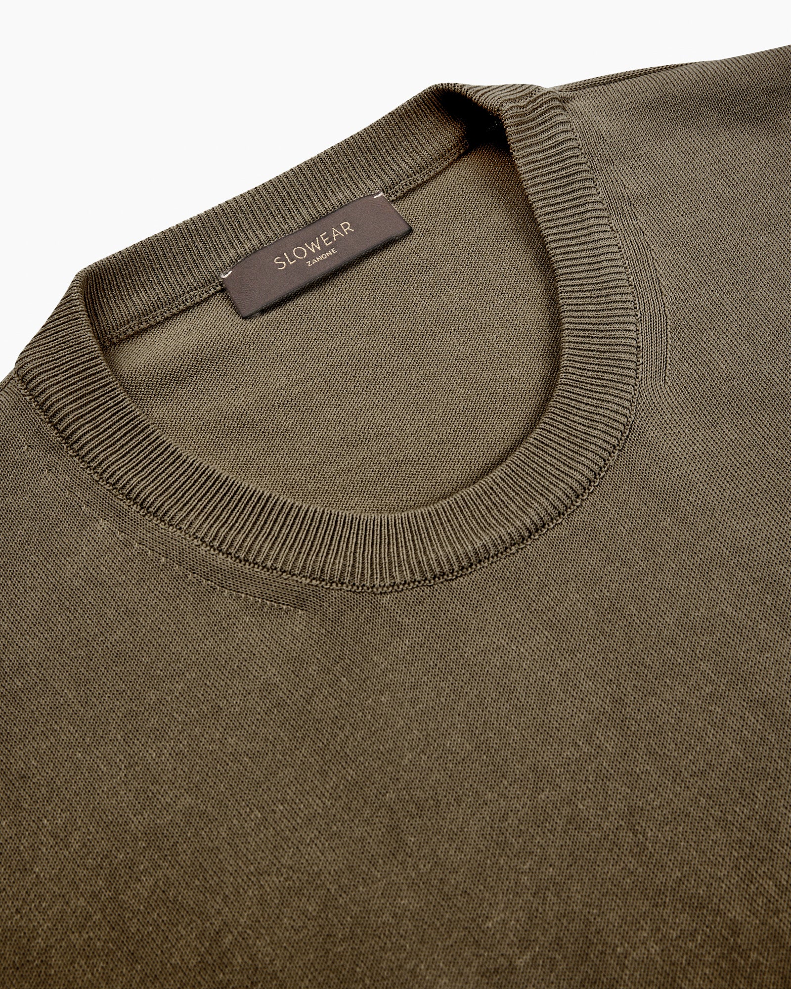 Slim fit cotton crepe crew-neck jumper - Image 6