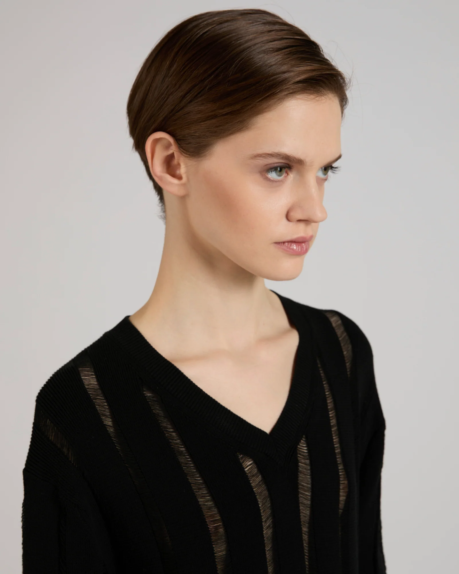 Slim fit cotton crêpe sweater - Image 4