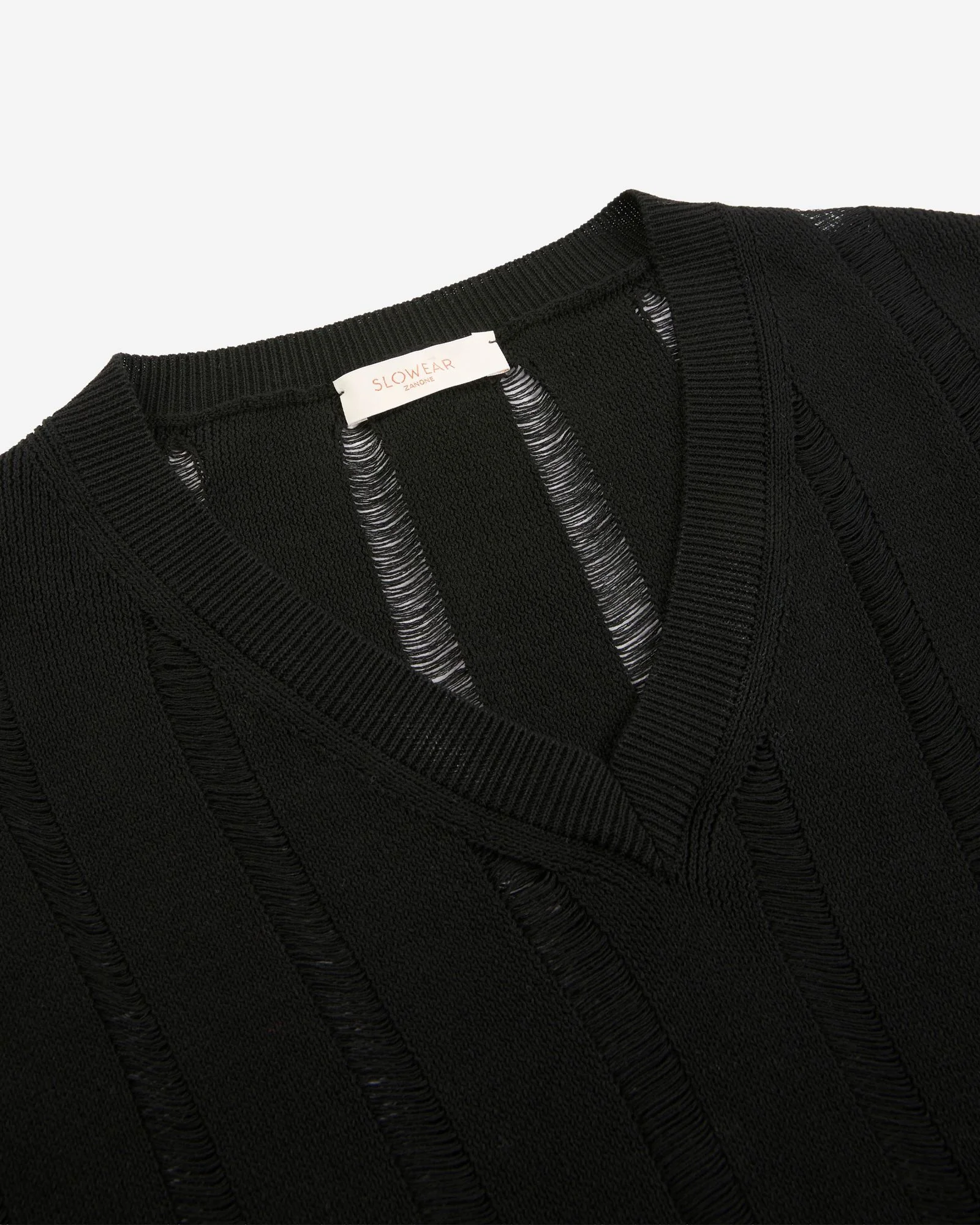 Slim fit cotton crêpe sweater - Image 6