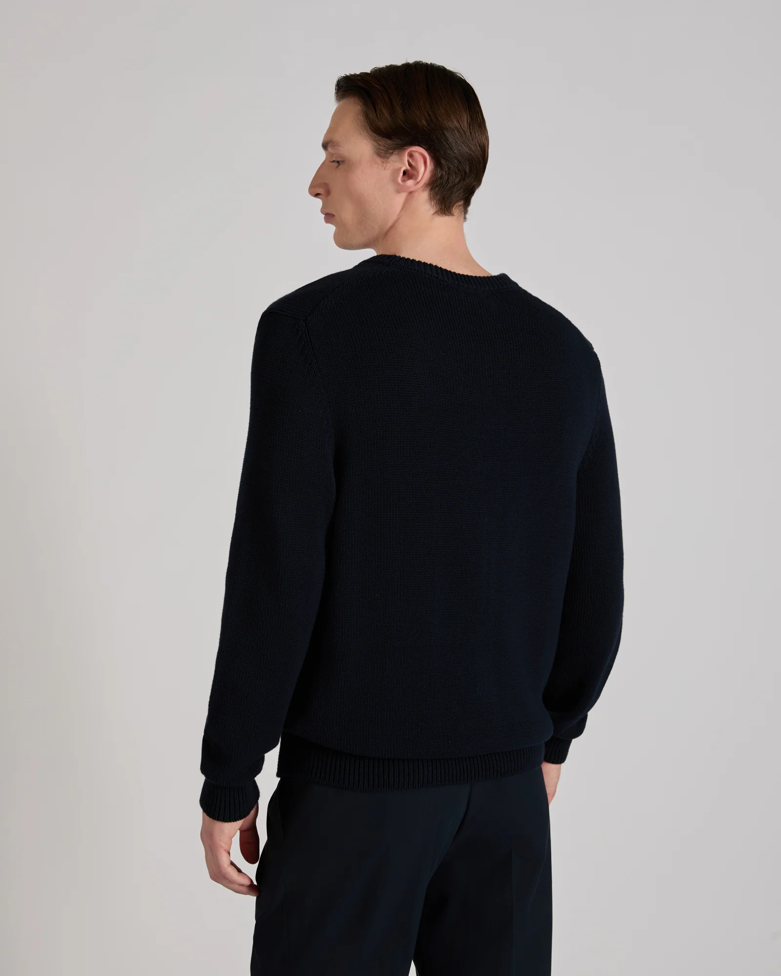 Slim fit cotton crew-neck jumper - Image 3