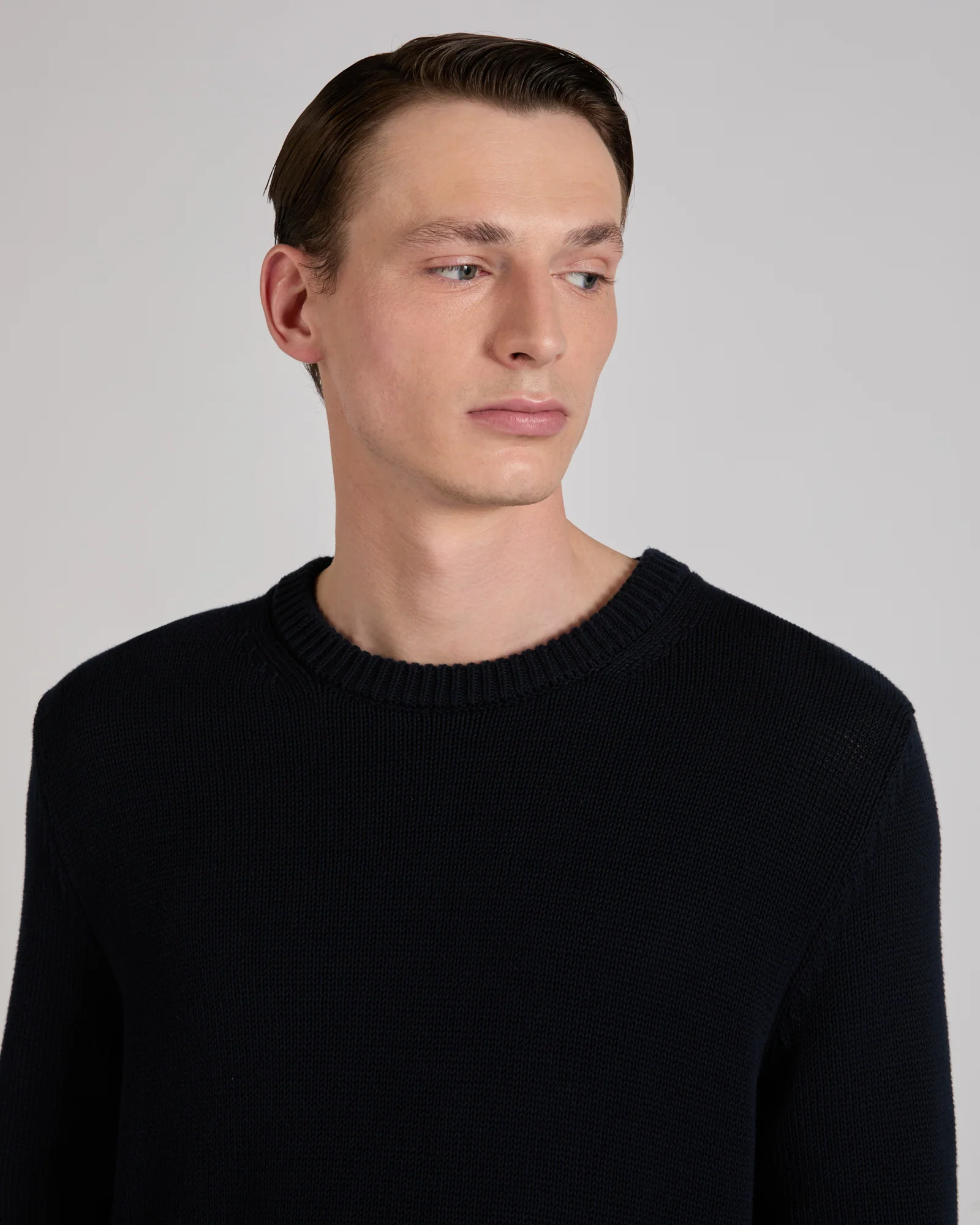 Slim fit cotton crew-neck jumper - Image 4