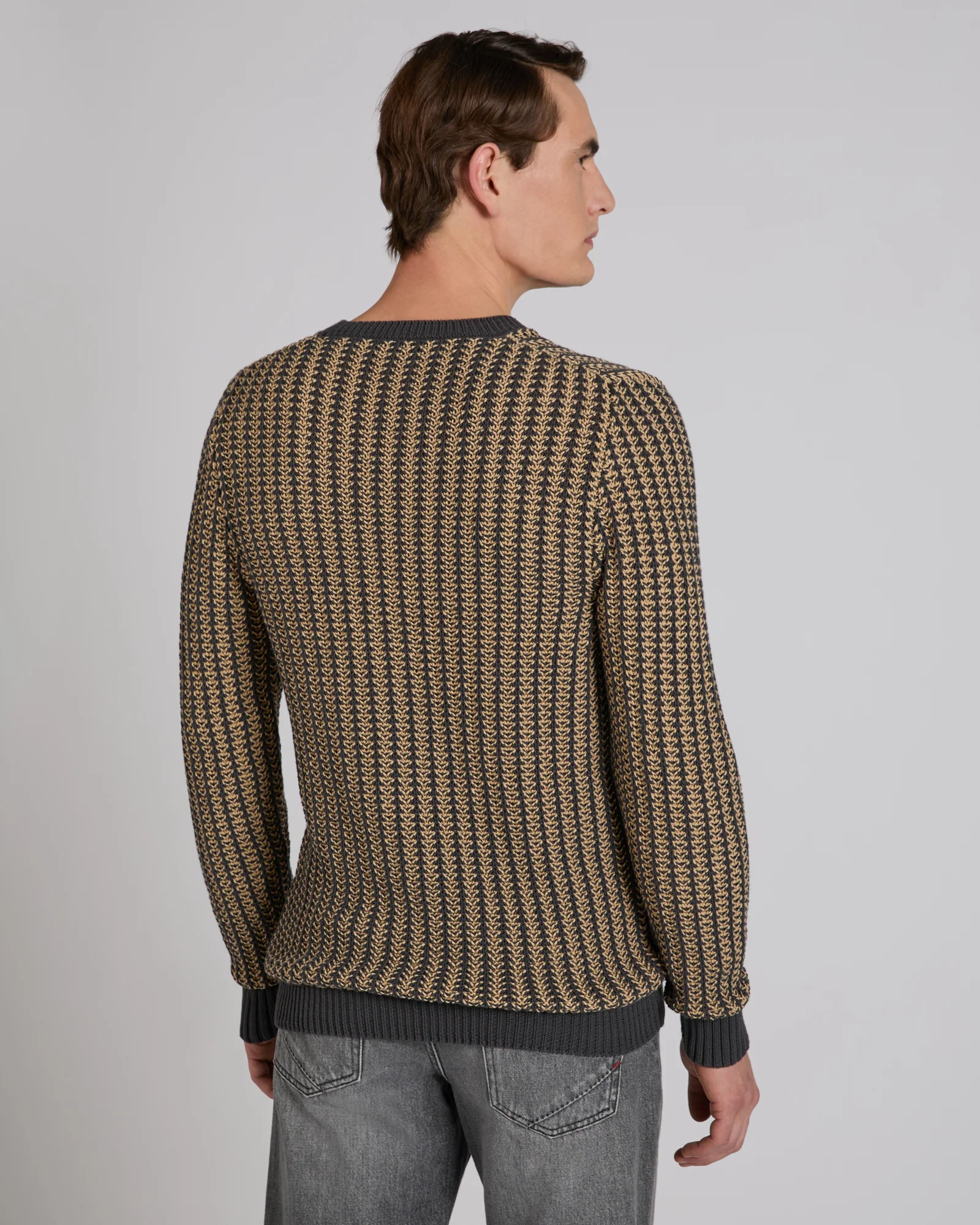 Slim fit cotton crew-neck jumper - Image 3